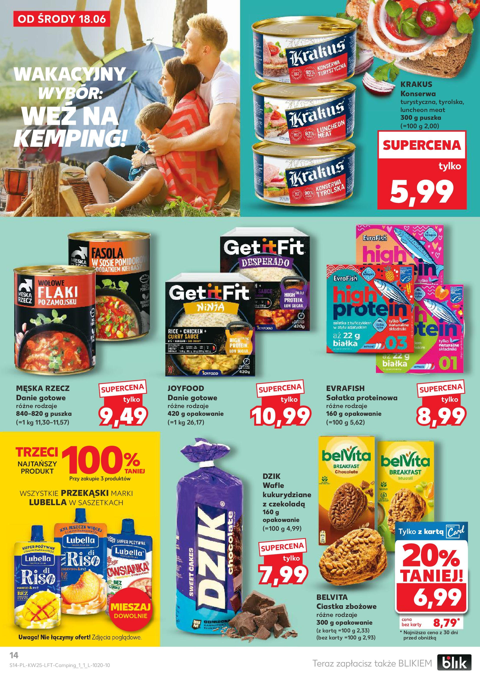 Kaufland gazetka od 18.06.2025 - od jutra PDF | Strona: 14 | Produkty: Karta, Wafle, Ryż, Sałatka
