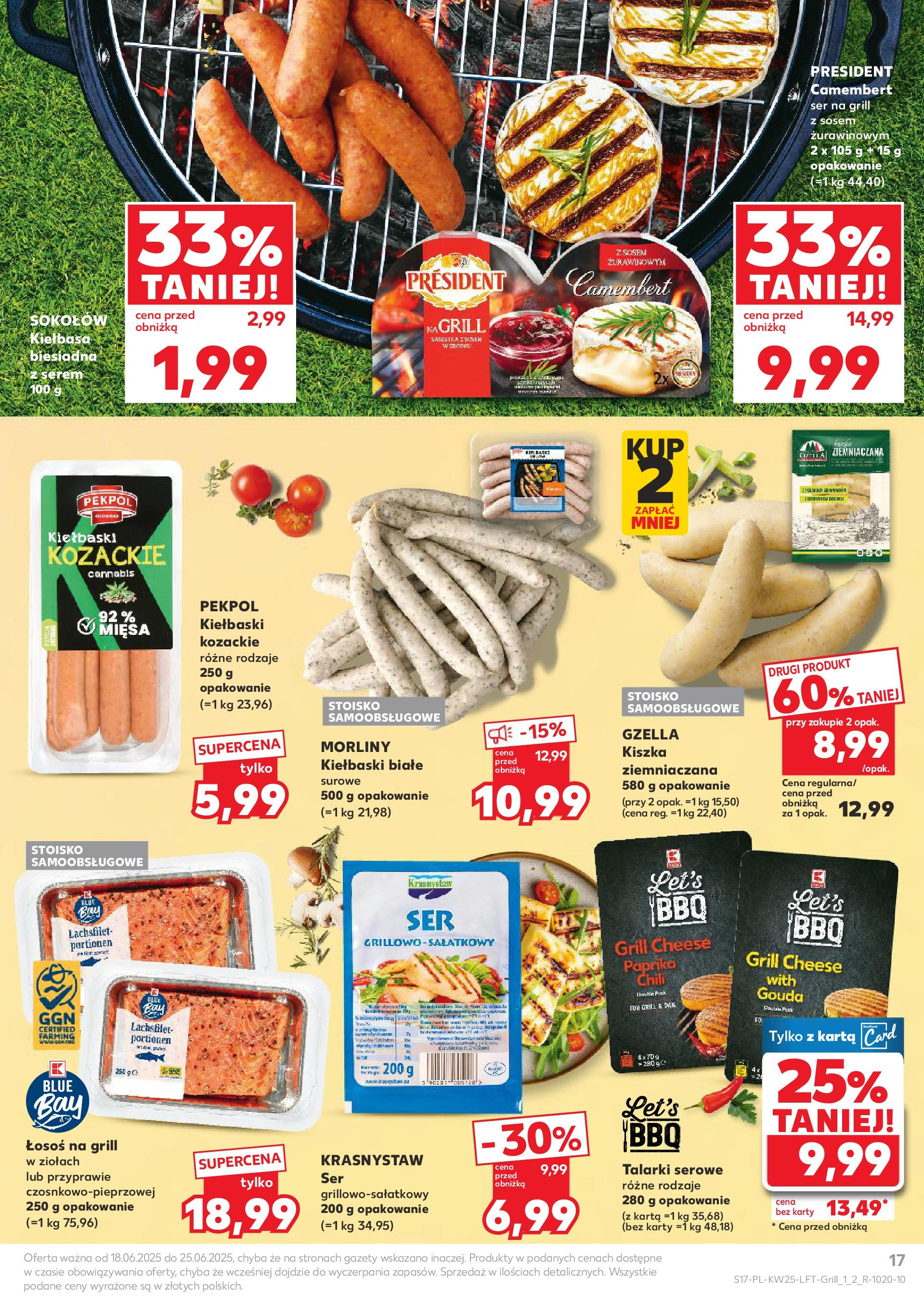 Kaufland gazetka od 18.06.2025 - od jutra PDF | Strona: 17 | Produkty: Karta, Grill, Camembert, Ser