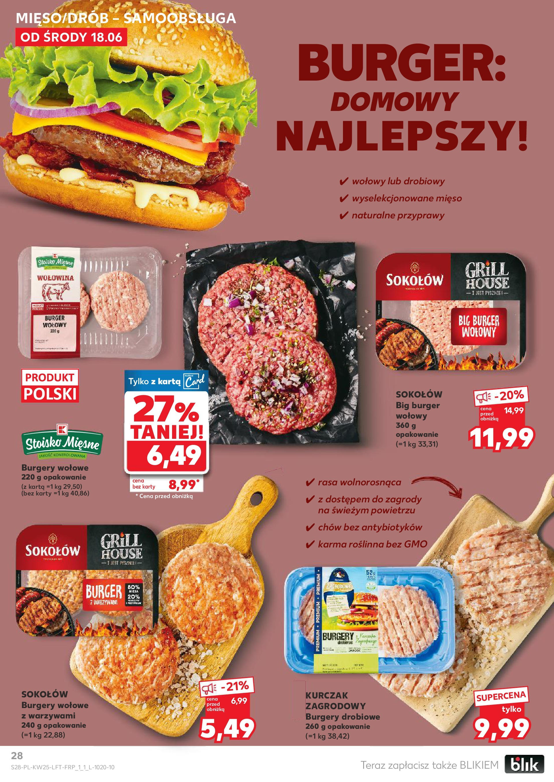 Kaufland gazetka od 18.06.2025 - od jutra PDF | Strona: 28 | Produkty: Kurczak, Grill, Kurczak zagrodowy, Wołowina