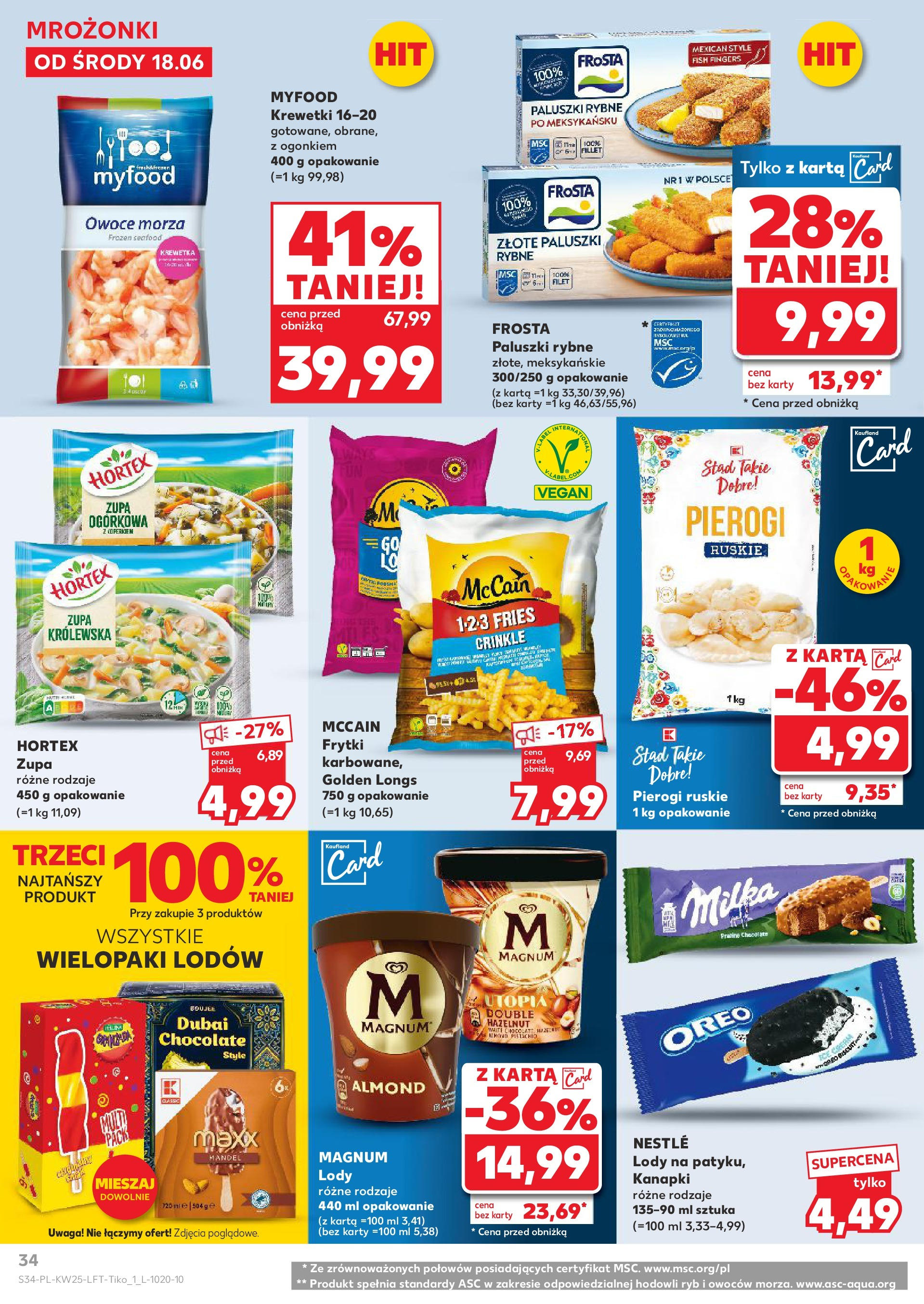 Kaufland gazetka od 18.06.2025 - od jutra PDF | Strona: 34 | Produkty: Paluszki rybne frosta, Paluszki, Lody Magnum, Lody