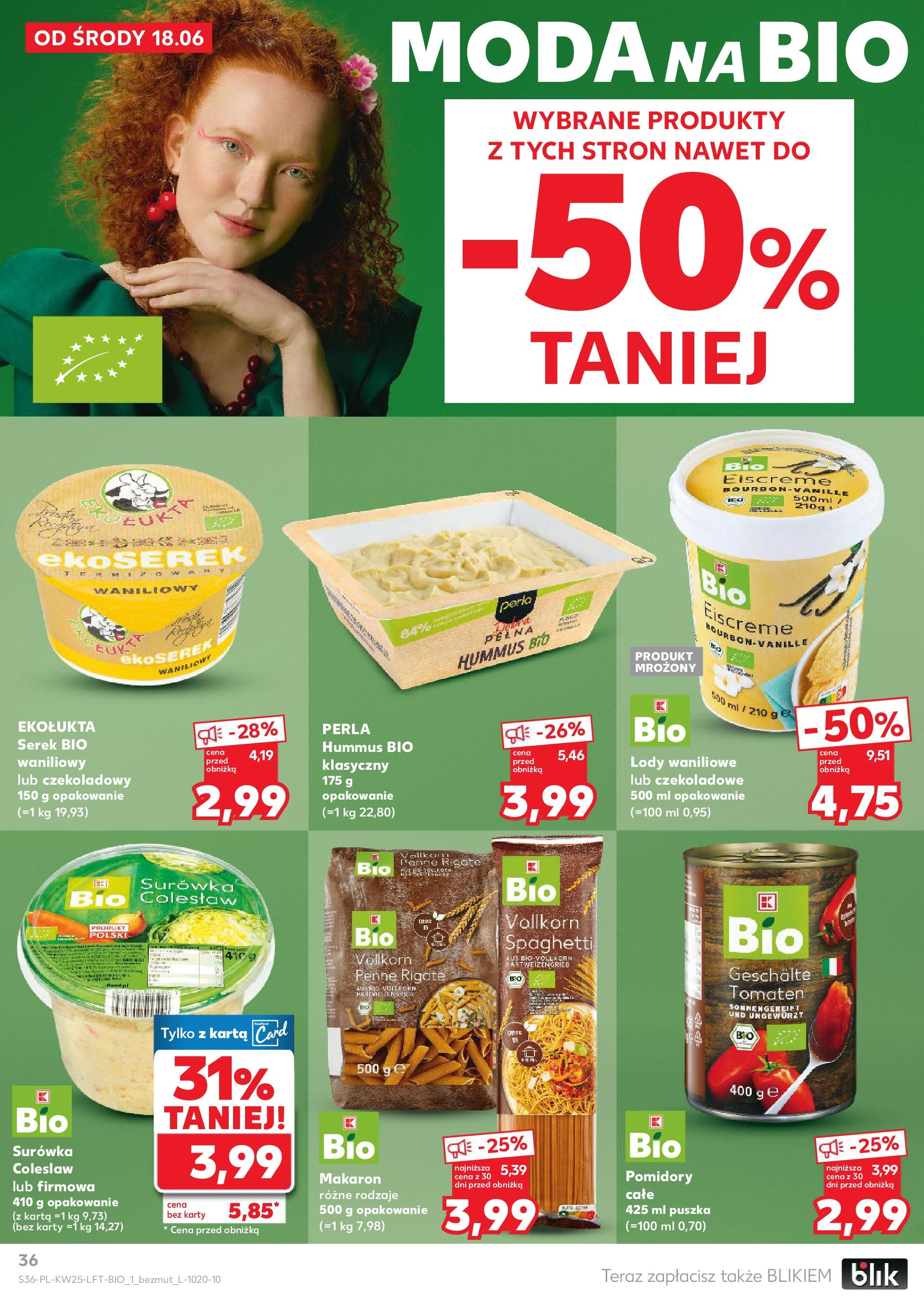 Kaufland gazetka od 18.06.2025 - od jutra PDF | Strona: 36 | Produkty: Karta, Surówka colesław, Pomidory, Lody