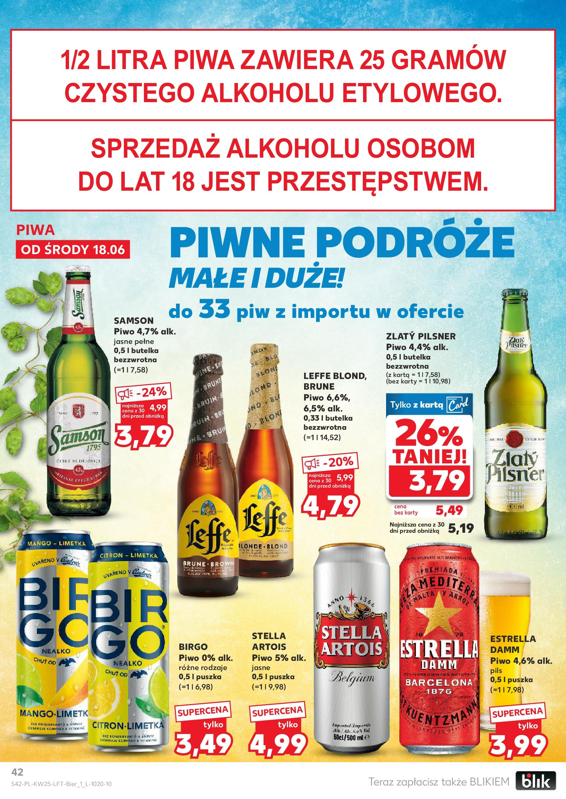 Kaufland gazetka od 18.06.2025 - od jutra PDF | Strona: 42 | Produkty: Mango, Karta, Piwo