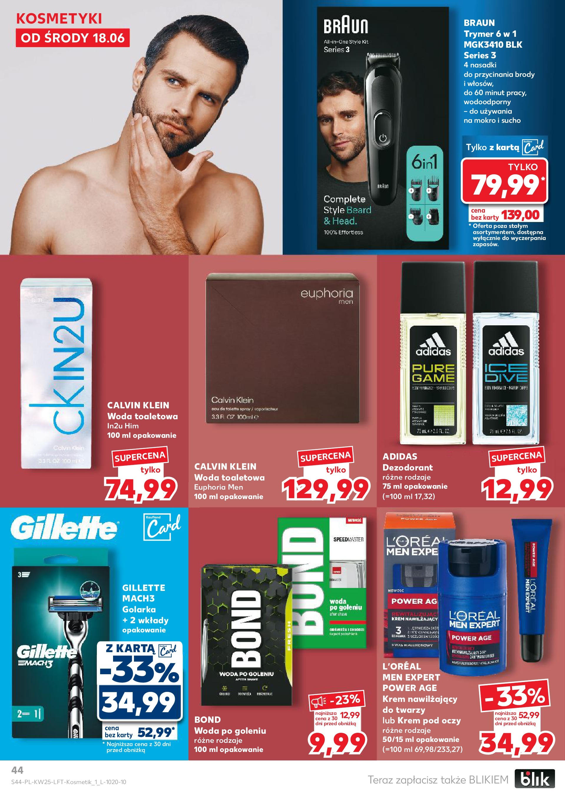 Kaufland gazetka od 18.06.2025 - od jutra PDF | Strona: 44 | Produkty: Gillette, Kosmetyki, Róż, Krem
