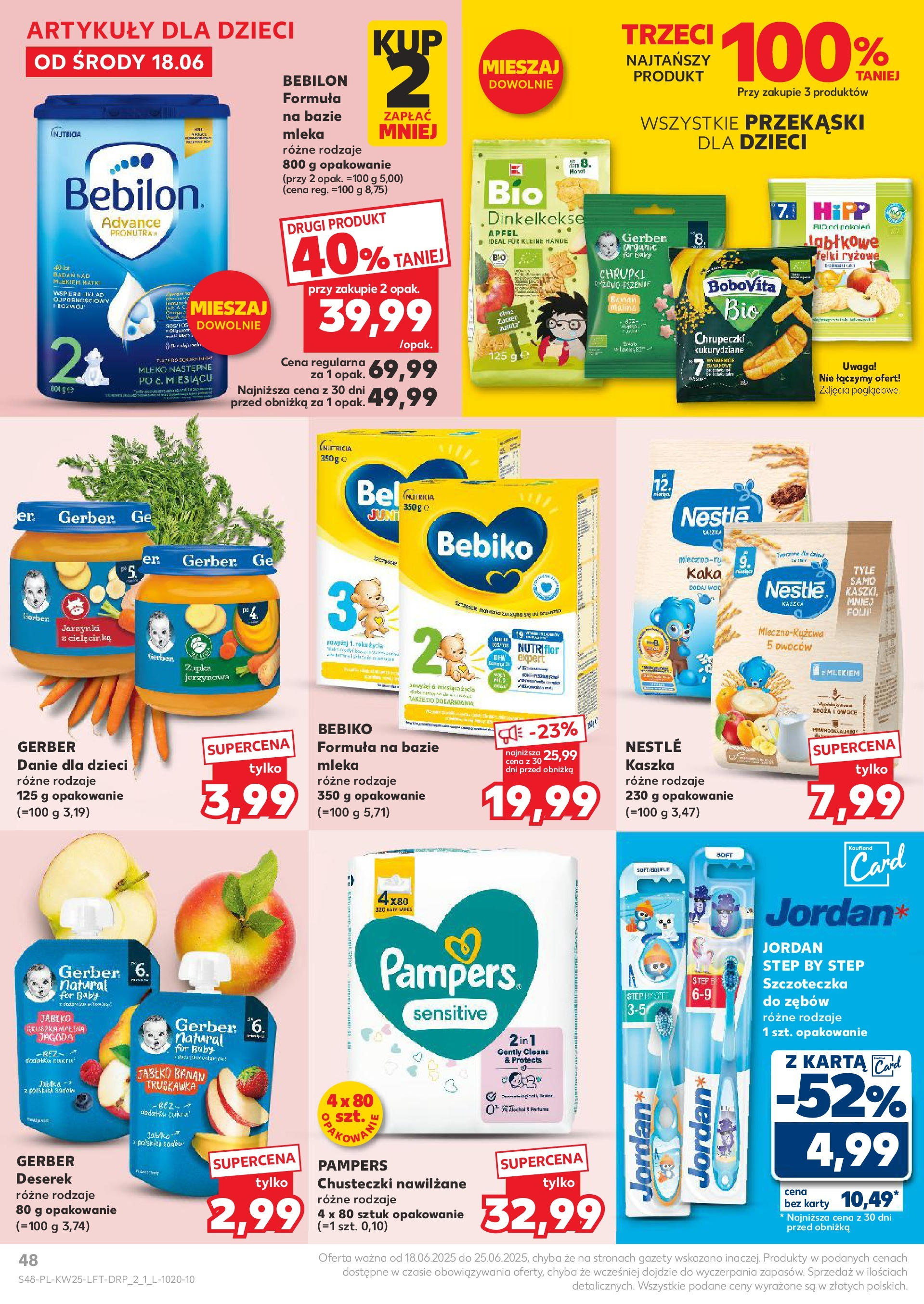 Kaufland gazetka od 18.06.2025 - od jutra PDF | Strona: 48 | Produkty: Chrupki, Pampers, Mleko, Owoce