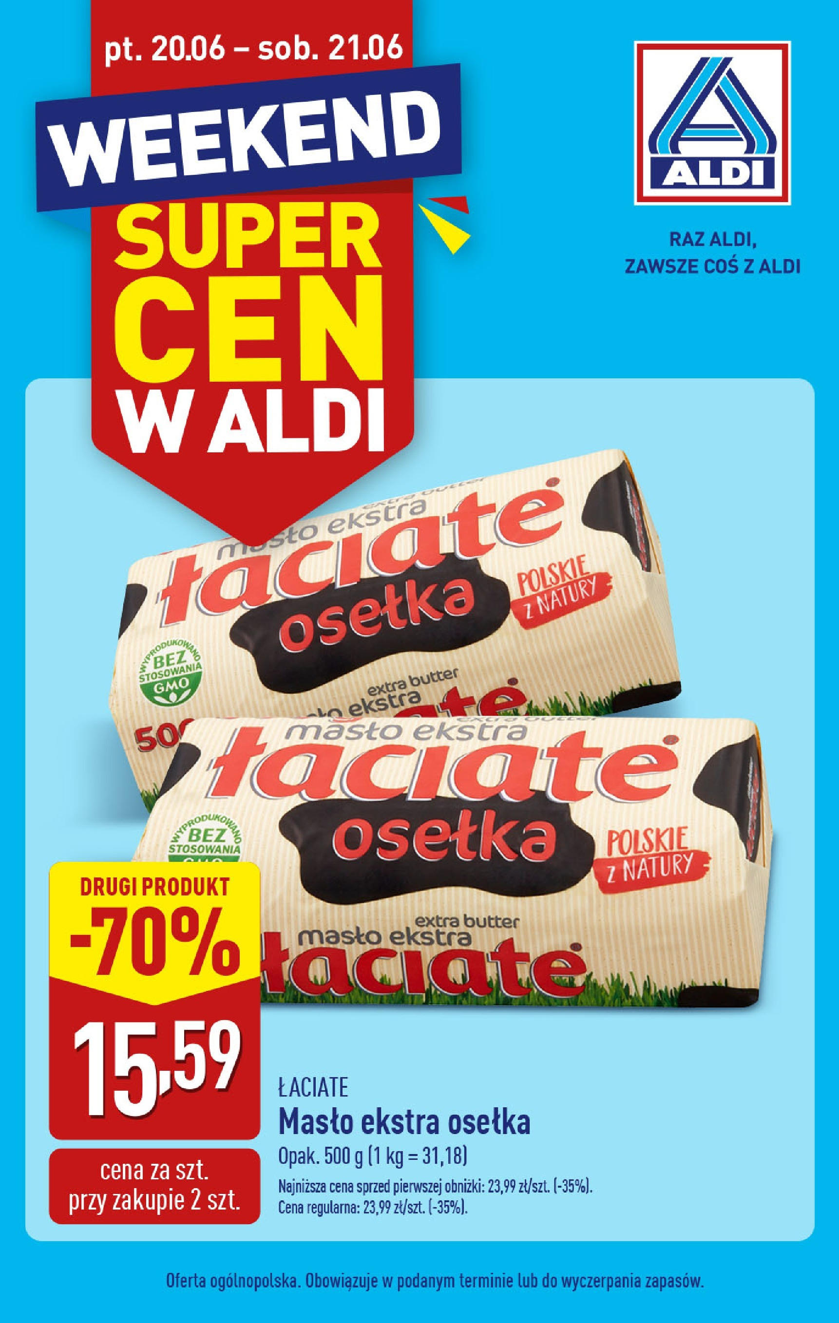 Aldi Promocja masło od 20.06.2025 - Nowa Gazetka - Numer strony 1