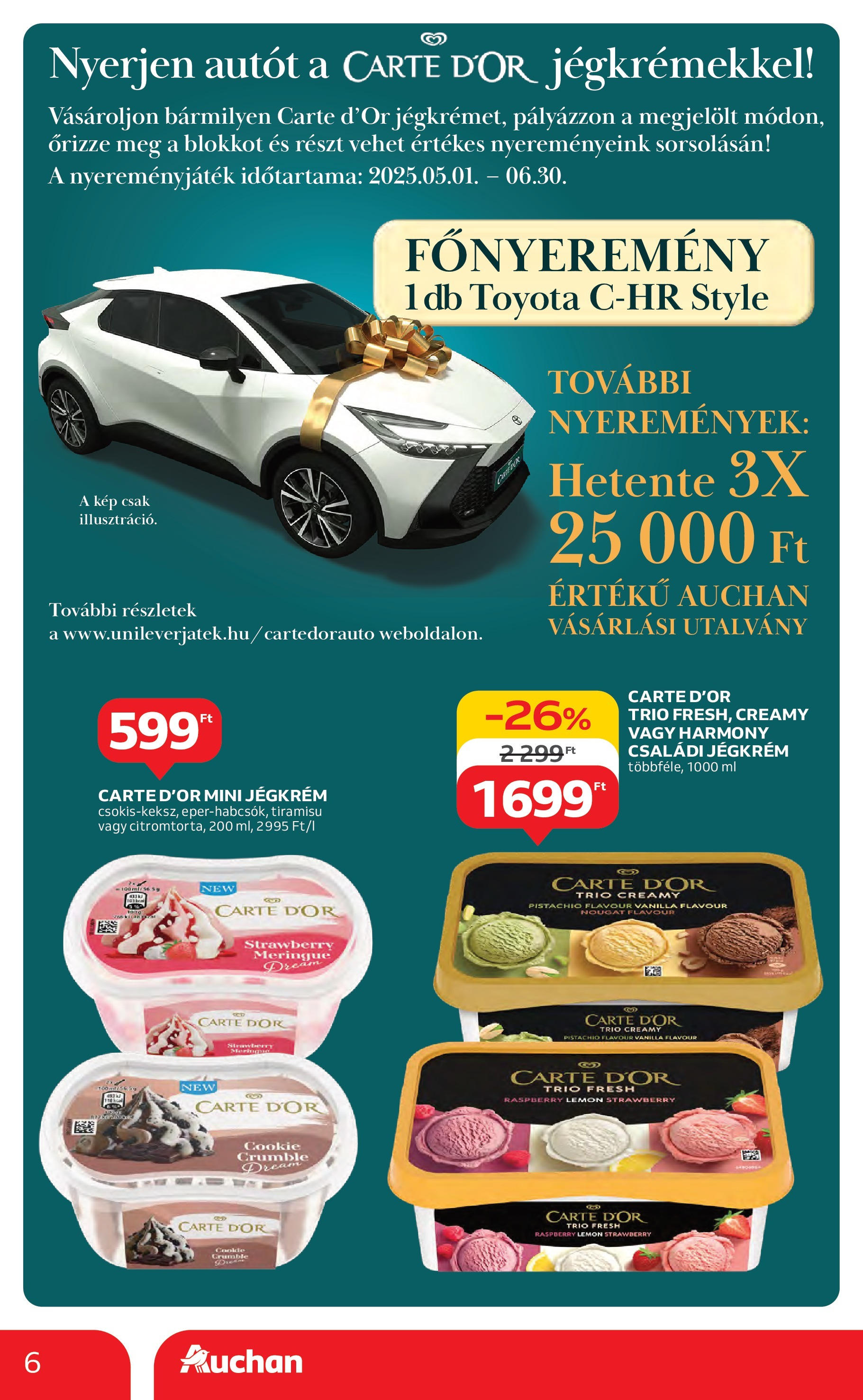 Auchan Akciós újság - 2025.06.19. -tól/töl > akció, lapozható szórólap 🛍️ | Oldal: 6 | Termékek: Tiramisu, Jégkrém