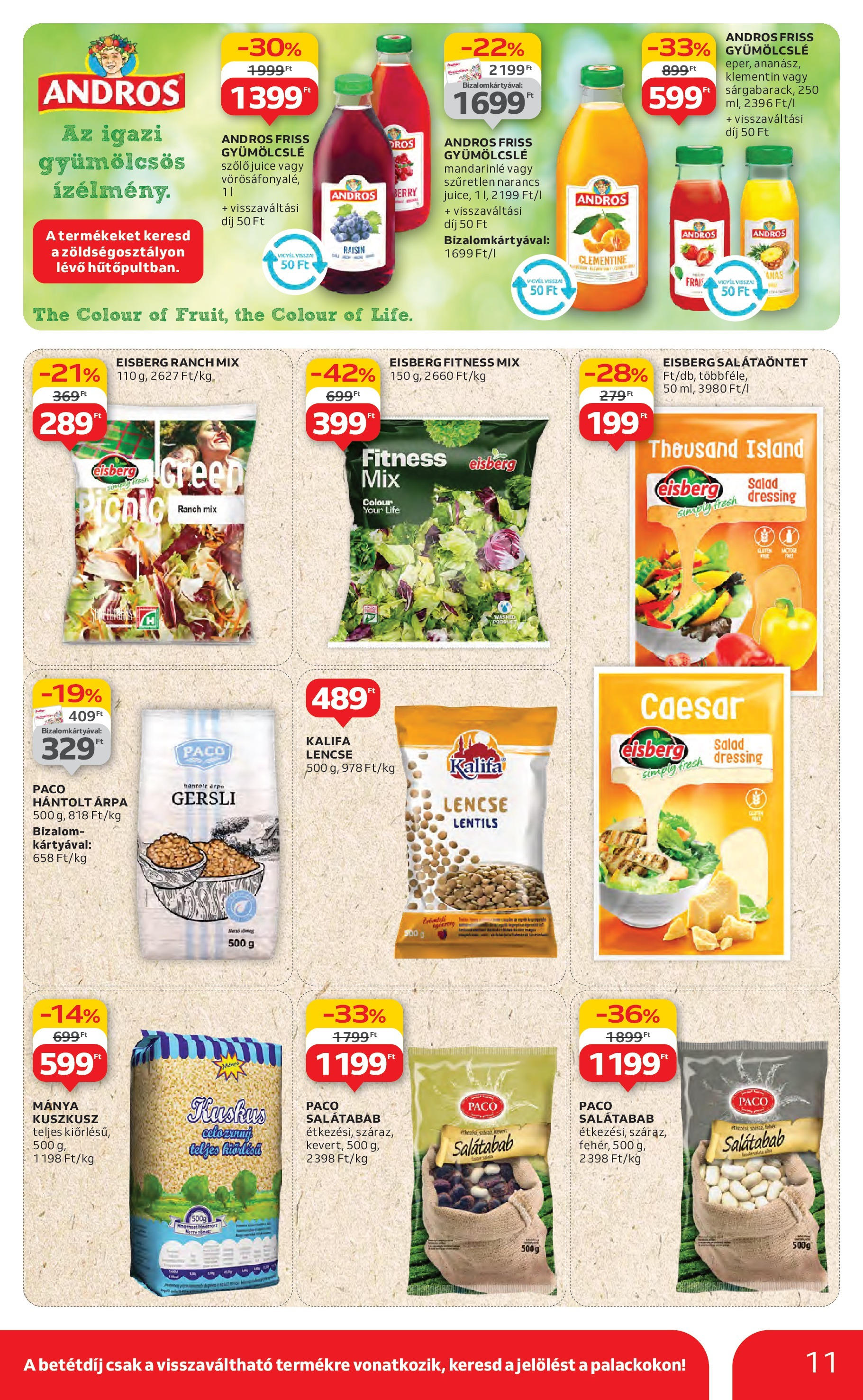Auchan Akciós újság - 2025.06.19. -tól/töl > akció, lapozható szórólap 🛍️ | Oldal: 11 | Termékek: Szőlő, Gyümölcslé, Lencse, Kuszkusz