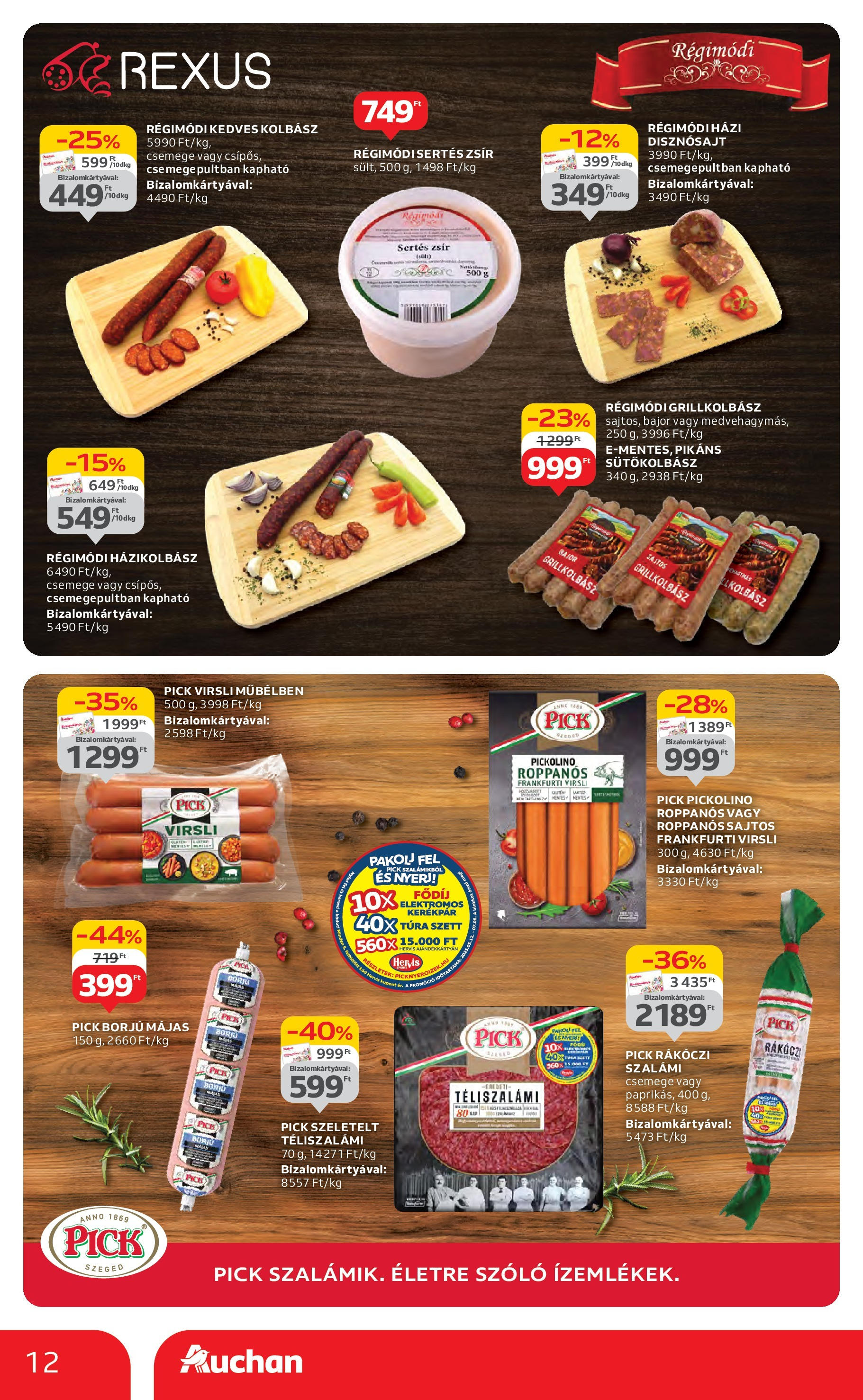 Auchan Akciós újság - 2025.06.19. -tól/töl > akció, lapozható szórólap 🛍️ | Oldal: 12 | Termékek: Grillkolbász, Frankfurti virsli, Szalámi, Téliszalámi