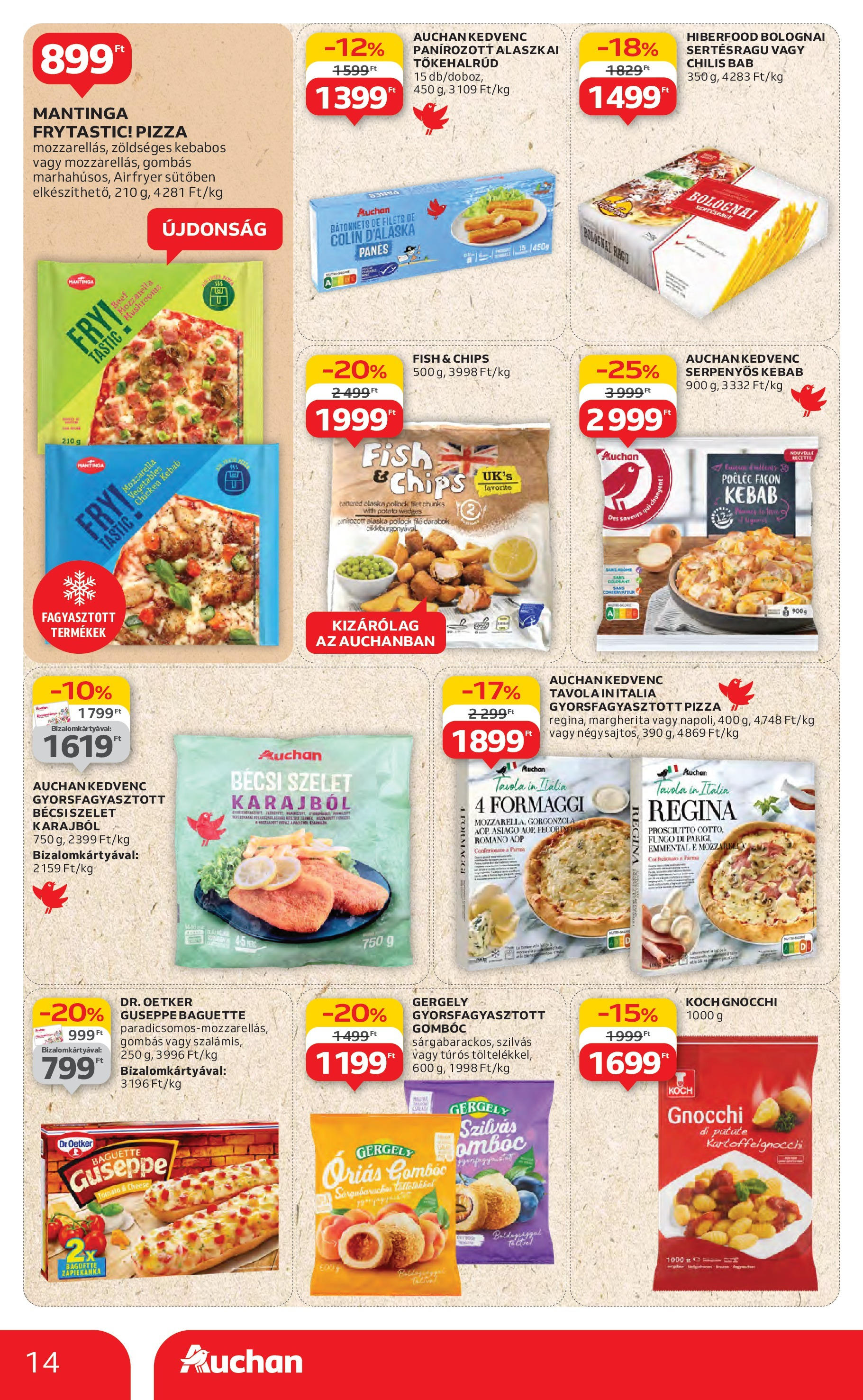 Auchan Akciós újság - 2025.06.19. -tól/töl > akció, lapozható szórólap 🛍️ | Oldal: 14 | Termékek: Chips, Pecorino, Pizza, Chilis bab