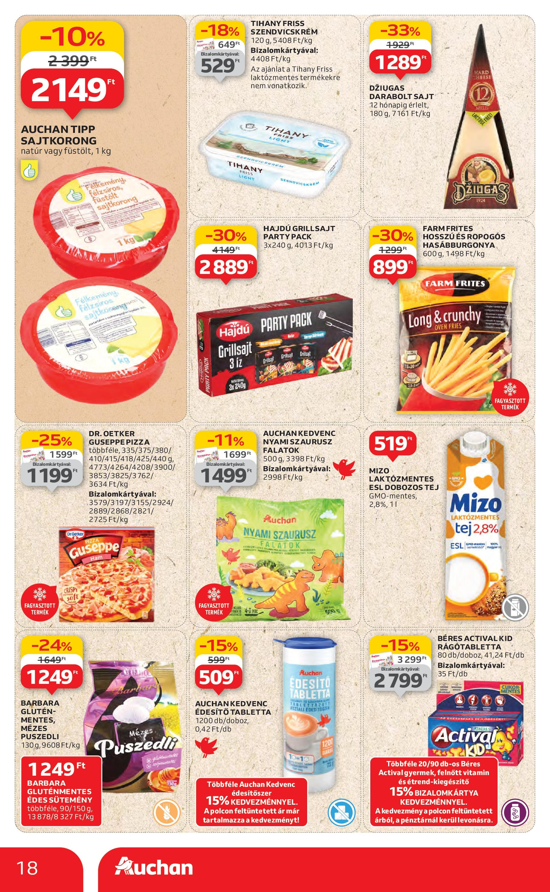 Auchan Akciós újság - 2025.06.19. -tól/töl > akció, lapozható szórólap 🛍️ | Oldal: 18 | Termékek: Szendvicskrém, Nuggets, Hasábburgonya, Sütemény