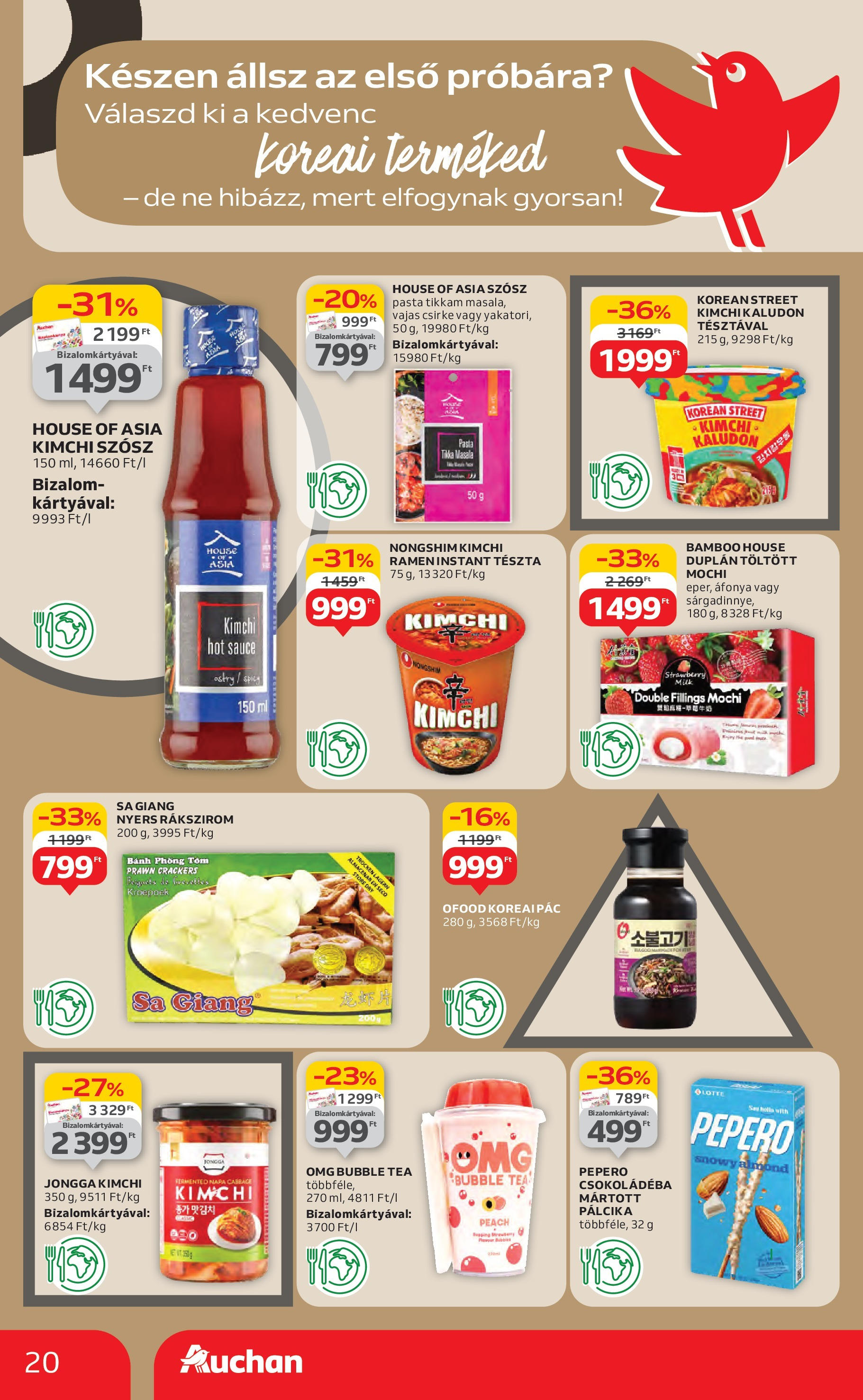 Auchan Akciós újság - 2025.06.19. -tól/töl > akció, lapozható szórólap 🛍️ | Oldal: 20 | Termékek: Áfonya, Tea, Tészta, Szósz