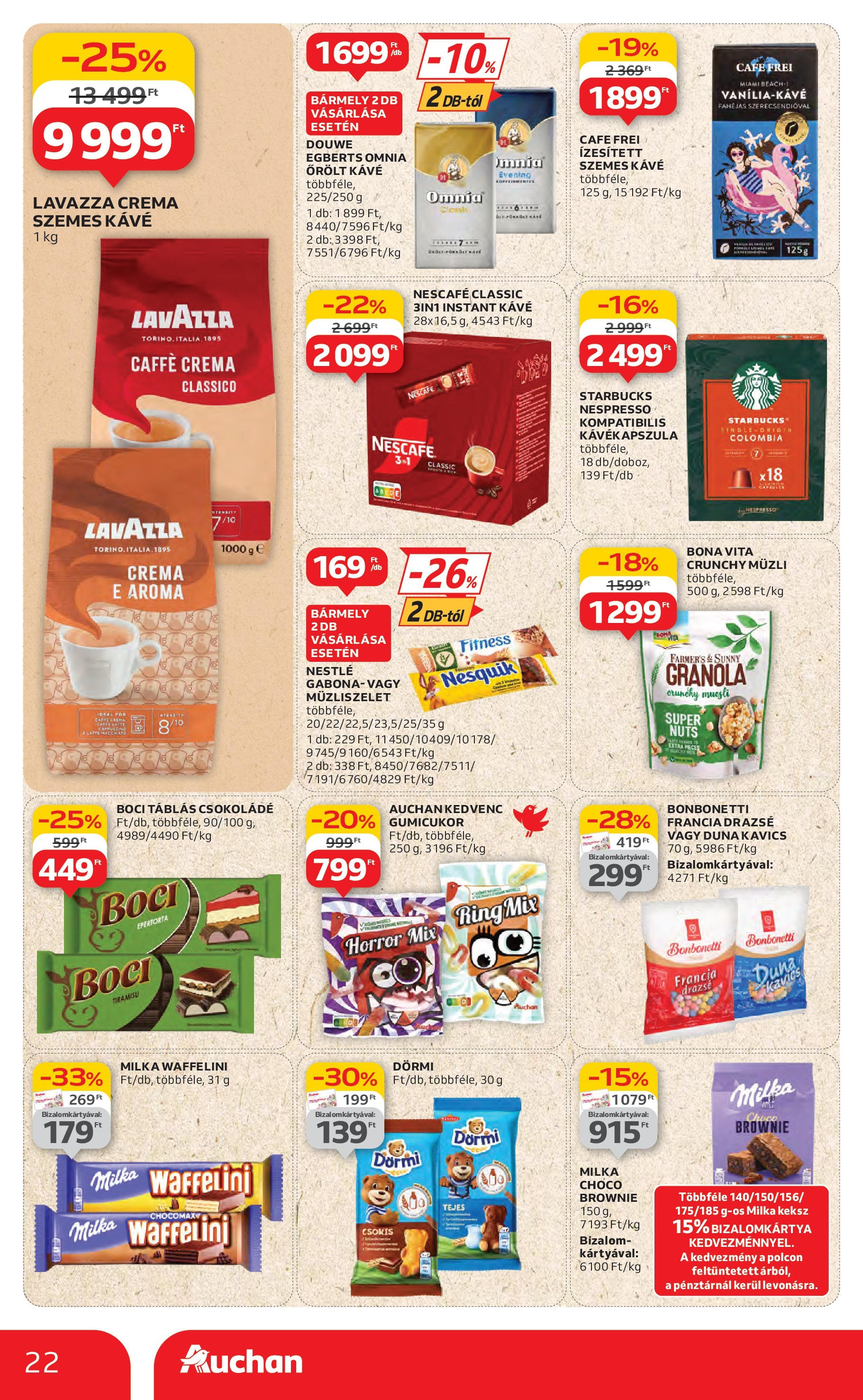 Auchan Akciós újság - 2025.06.19. -tól/töl > akció, lapozható szórólap 🛍️ | Oldal: 22 | Termékek: Nescafé, Kavics, Nesquik, Müzliszelet