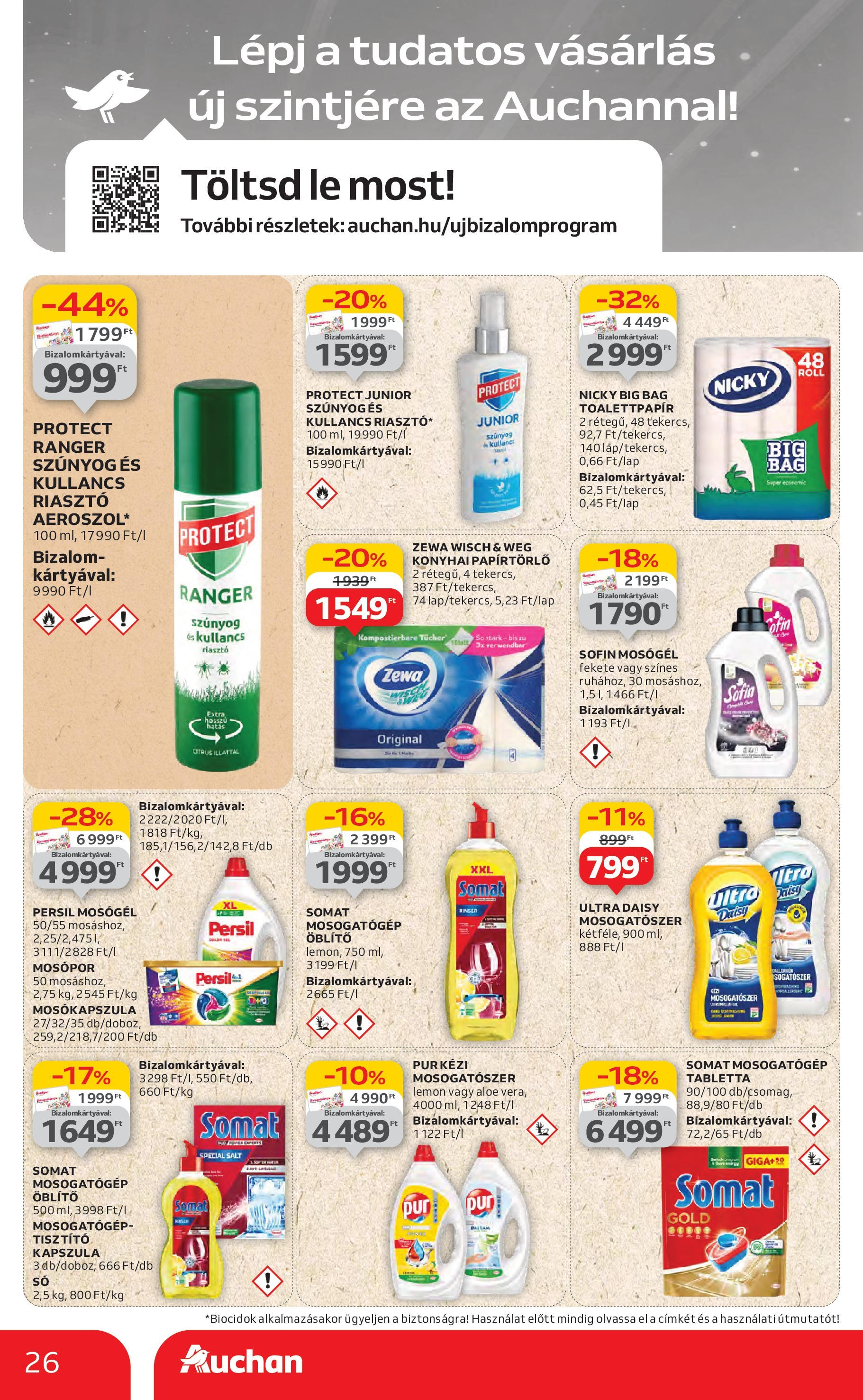 Auchan Akciós újság - 2025.06.19. -tól/töl > akció, lapozható szórólap 🛍️ | Oldal: 26 | Termékek: Persil, Papírtörlő, Mosópor, Mosogatószer