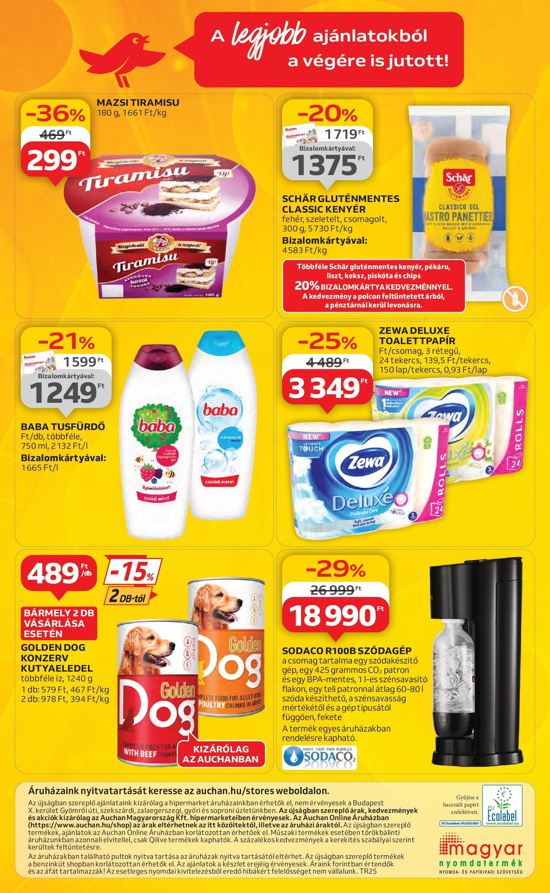 Auchan Akciós újság - 2025.06.19. -tól/töl > akció, lapozható szórólap 🛍️ | Oldal: 44 | Termékek: Piskóta, Tiramisu, Kenyér, Gluténmentes