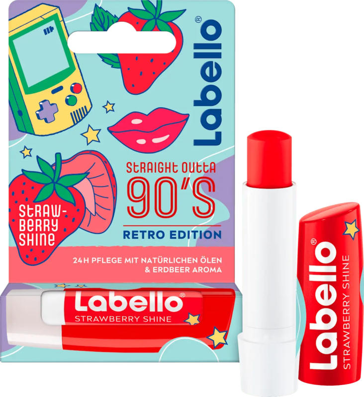 Labello Lippenpflege Straight outt a 90´s Strawberry Shine