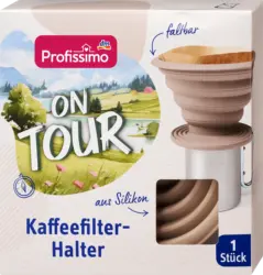 Profissimo Kaffeefilterhalter aus Silikon on tour