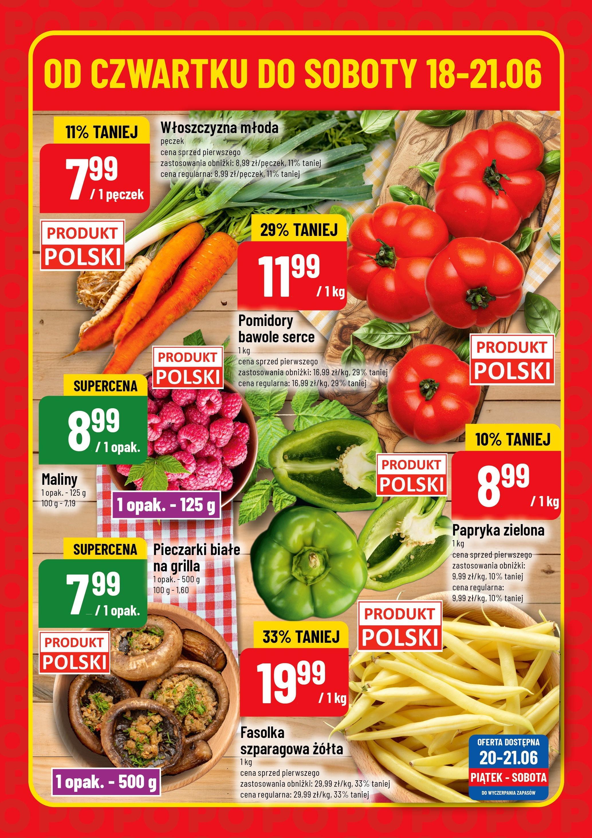 POLOmarket gazetka od jutra (18.06.2025) - Nowa PDF | Strona: 6 | Produkty: Pieczarki białe, Bell, Papryka, Pomidory