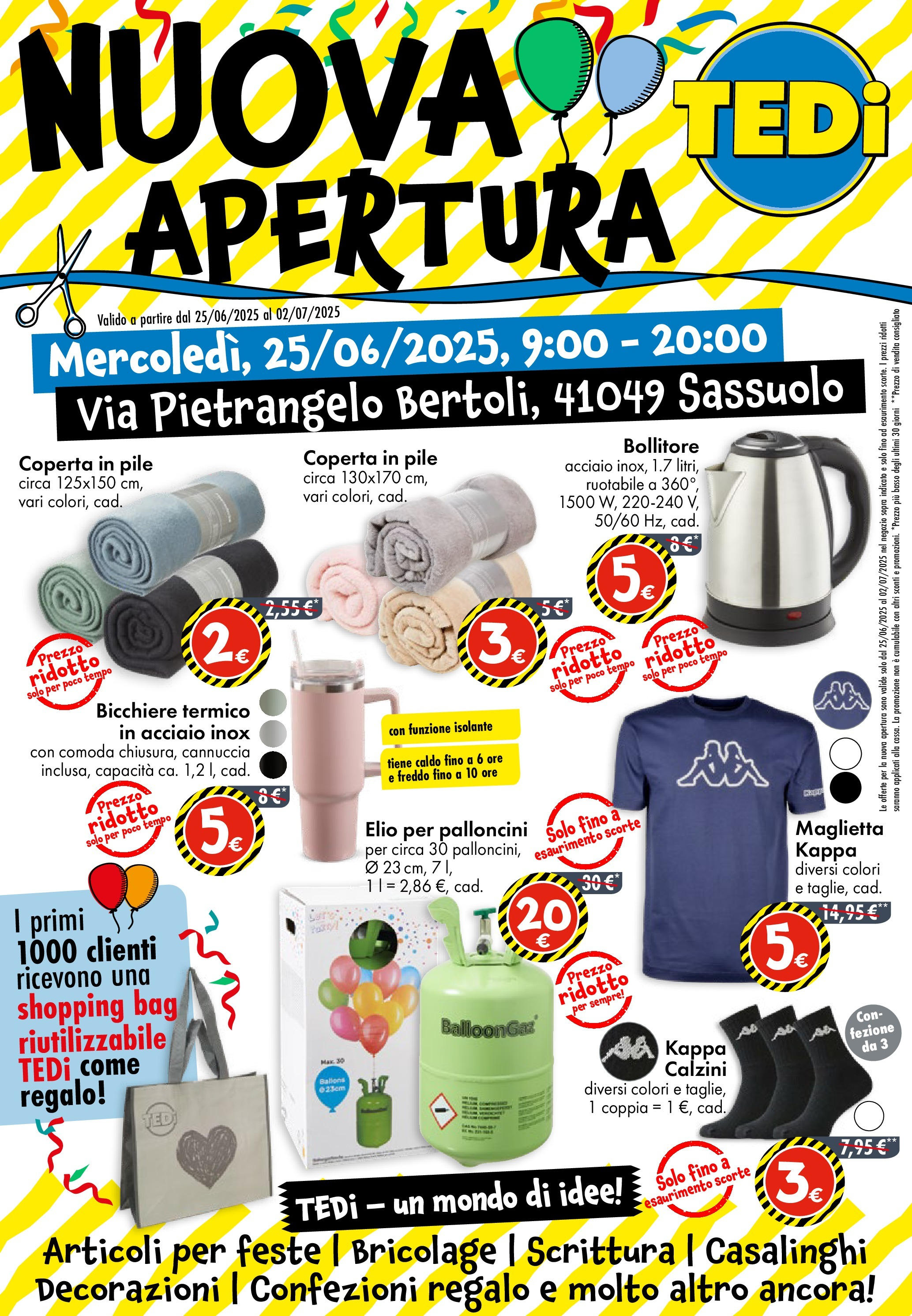 Nuovo TEDi - TEDi volantino fino al 27.06.2025 dal 20/06/2025 > offerte anteprima 🛍️ | Pagina: 1 | Prodotti: Pile, Calzini, Maglietta, Decorazioni