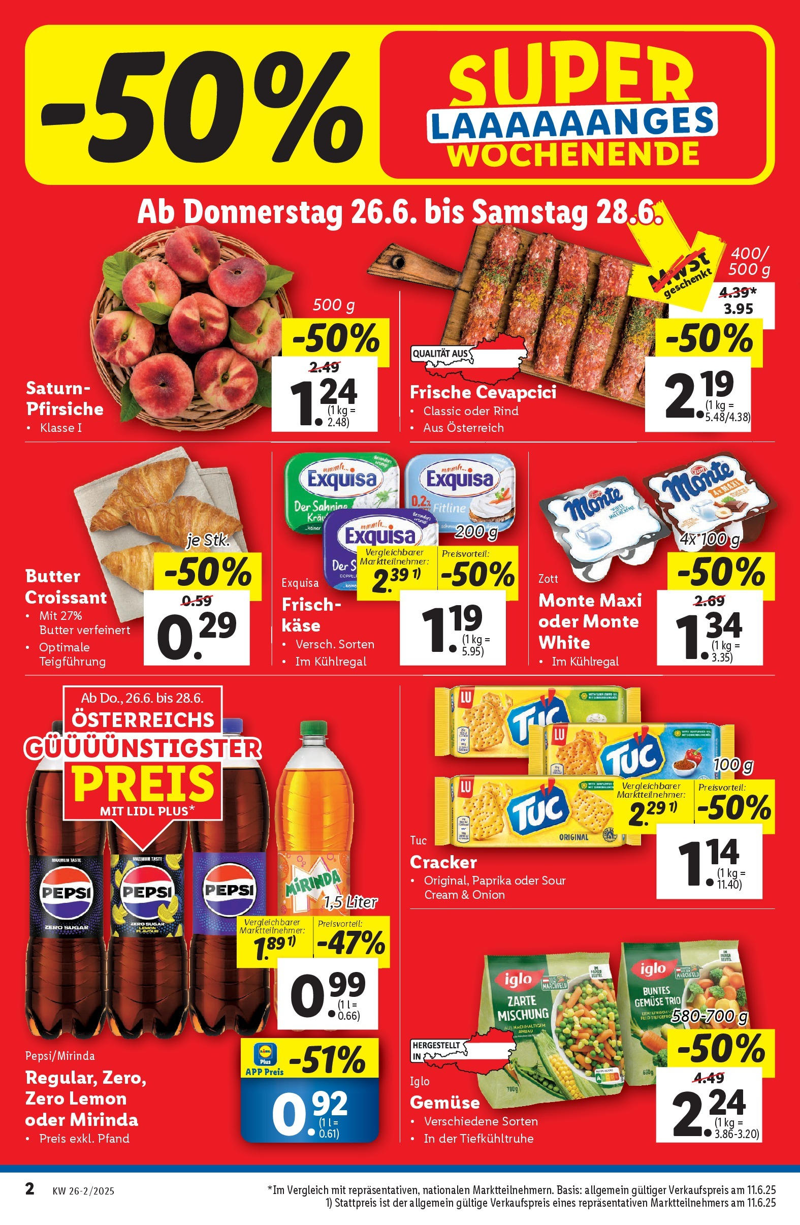 Lidl - Lidl: Flugblatt in deiner Nähe ab 25.06.2025 - Angebote ab donnerstag | Seite: 4 | Produkte: Gemüse, Butter, Käse