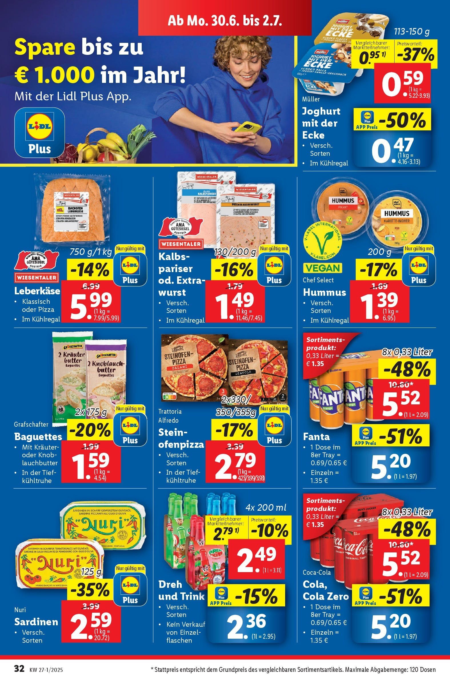 Lidl - Lidl: Flugblatt in deiner Nähe ab 25.06.2025 - Angebote ab donnerstag | Seite: 38 | Produkte: Wurst, Butter, Salami, Pizza