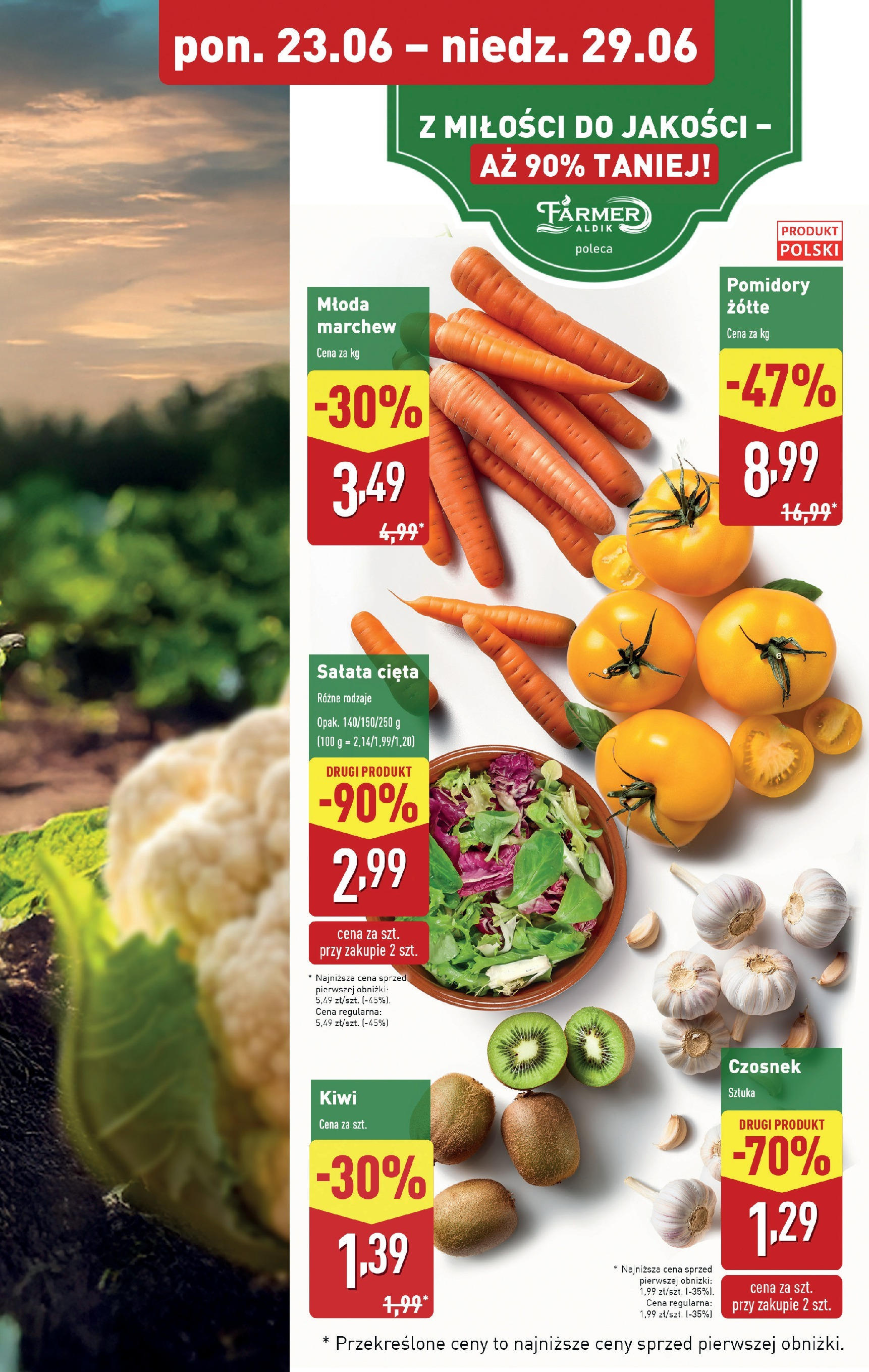 Aldi Gazetka od 23.06.2025 - Ulotka PDF, promocje | Strona: 5 | Produkty: Czosnek, Pomidory, Kiwi