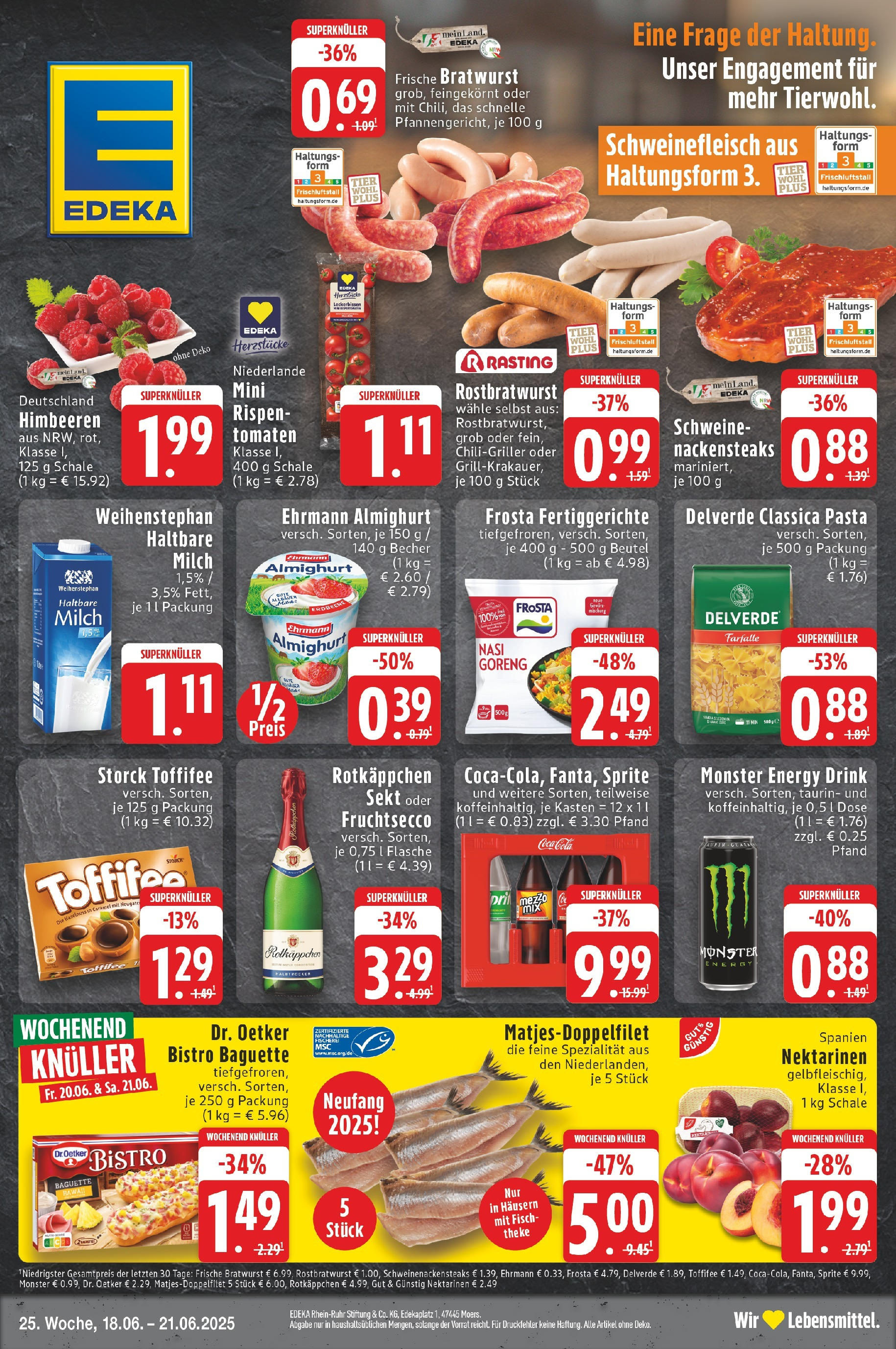 Edeka prospekt Neuss	 (ab 17.06.2025) » Angebote Online | Seite: 1 | Produkte: Coca cola, Nektarinen, Haltbare milch, Tomaten