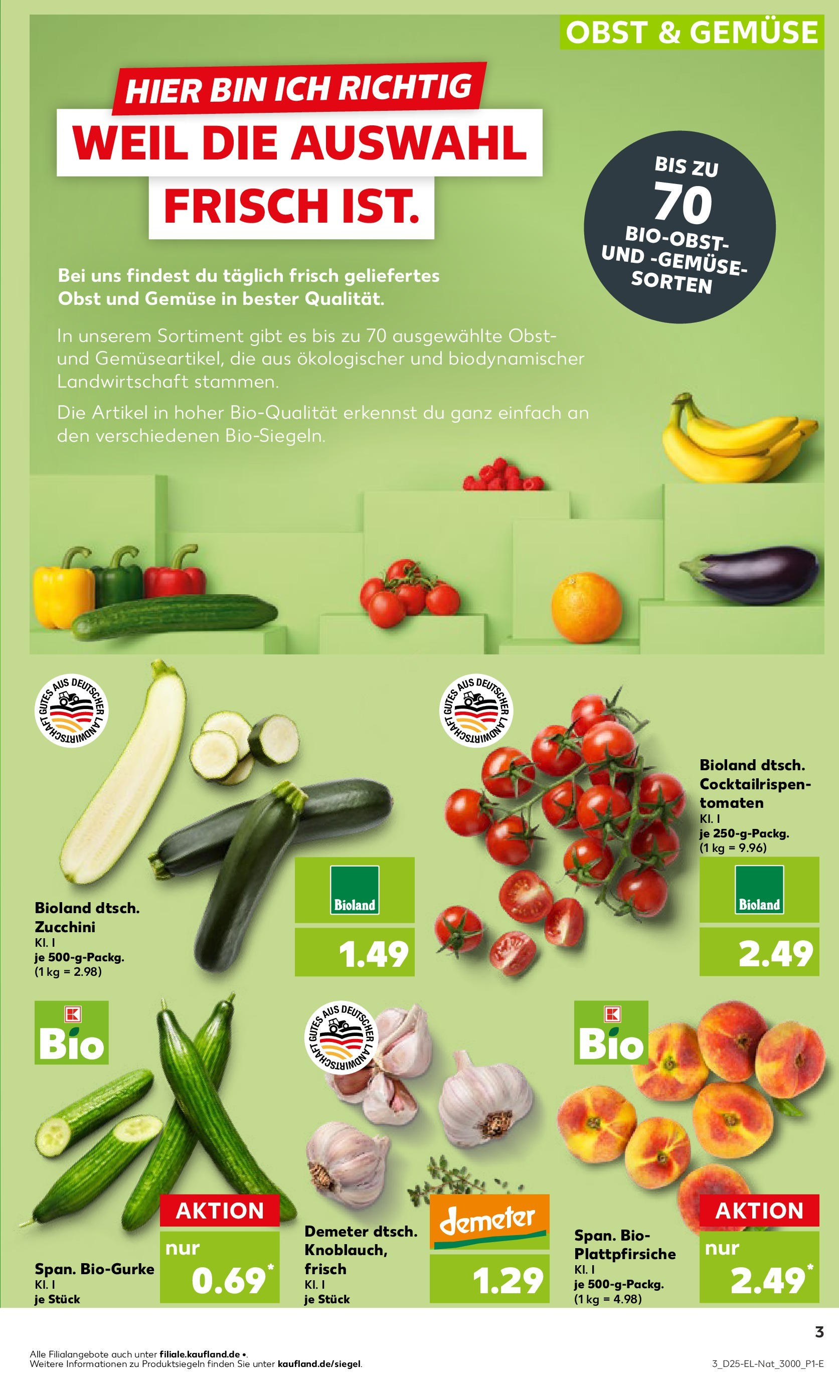 Prospekt Kaufland ab 18.06.2025 » Angebote Online zum Blättern | Seite: 3 | Produkte: Tomaten, Gemüse, Obst, Zucchini