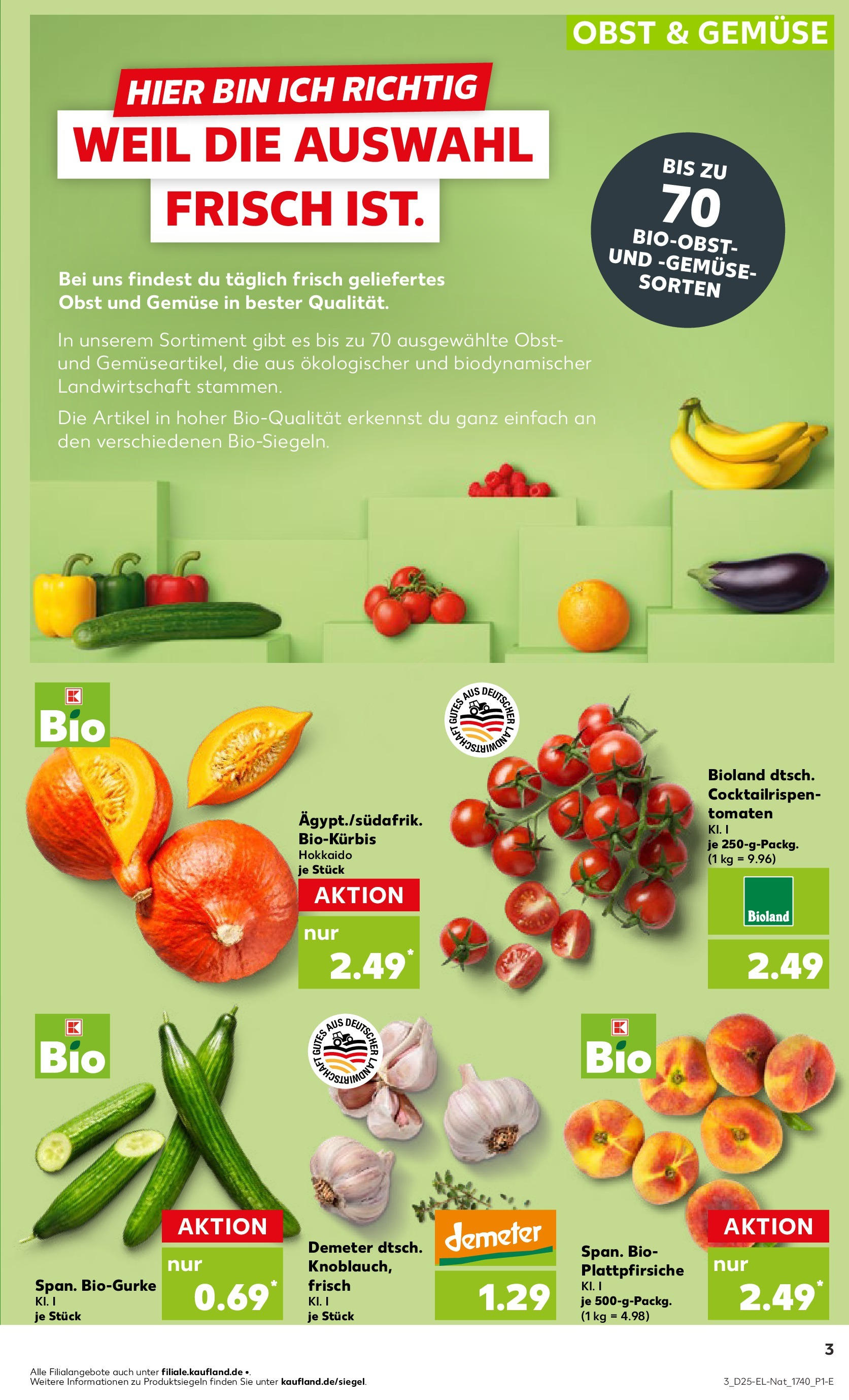 Prospekt Kaufland ab 18.06.2025 » Angebote Online zum Blättern | Seite: 3 | Produkte: Tomaten, Gemüse, Obst