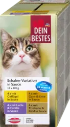 Dein Bestes Nassfutter Katze Variationen in Sauce, Multipack (16x100 g)