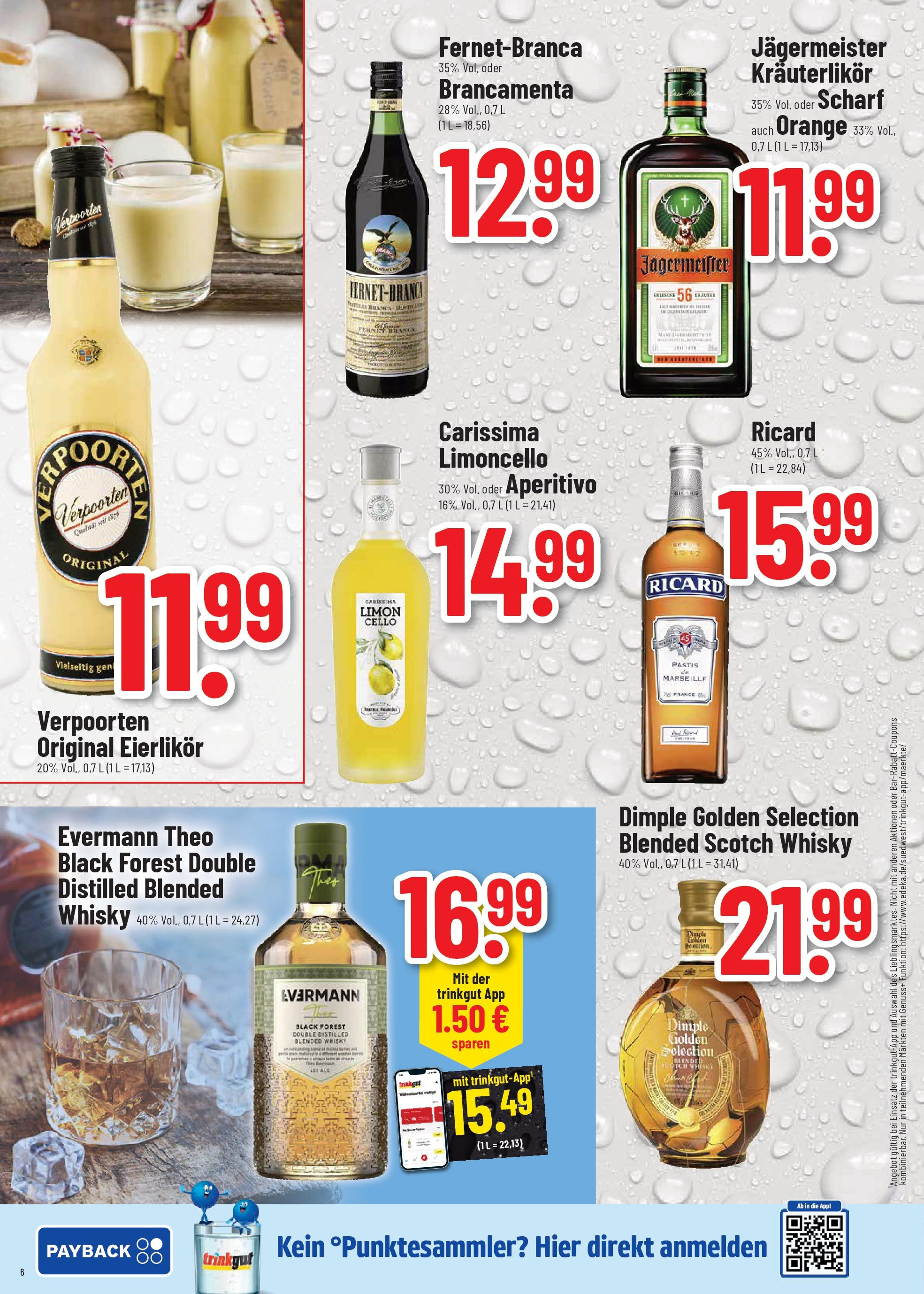 Trinkgut prospekt Oberursel	 (ab 22.06.2025) » Angebote online | Seite: 6 | Produkte: Whisky, Jägermeister, Limoncello, Fernet branca