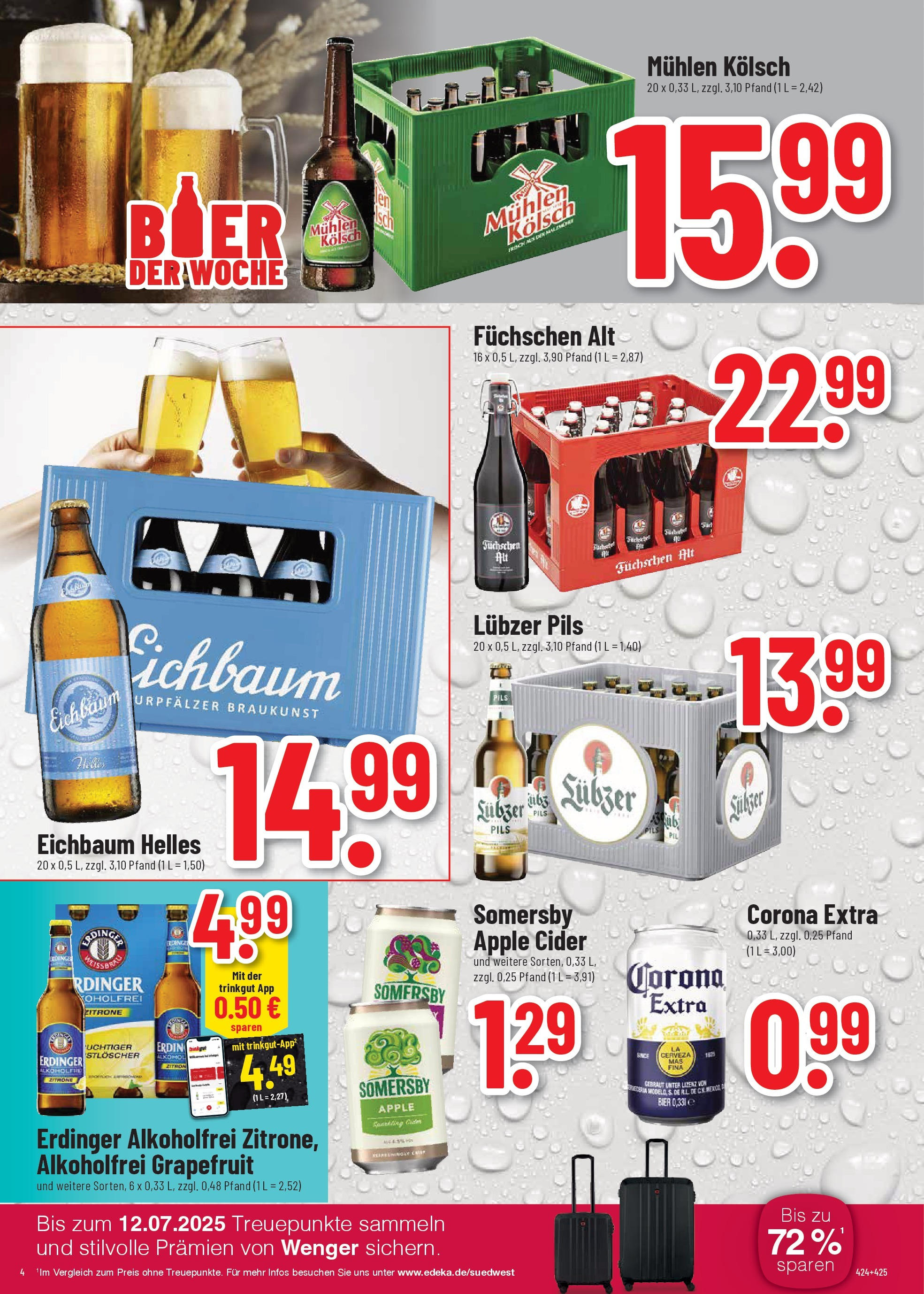 Trinkgut prospekt Worms	 (ab 22.06.2025) » Angebote online | Seite: 4 | Produkte: Bier, Apple, Zitrone, Lubzer