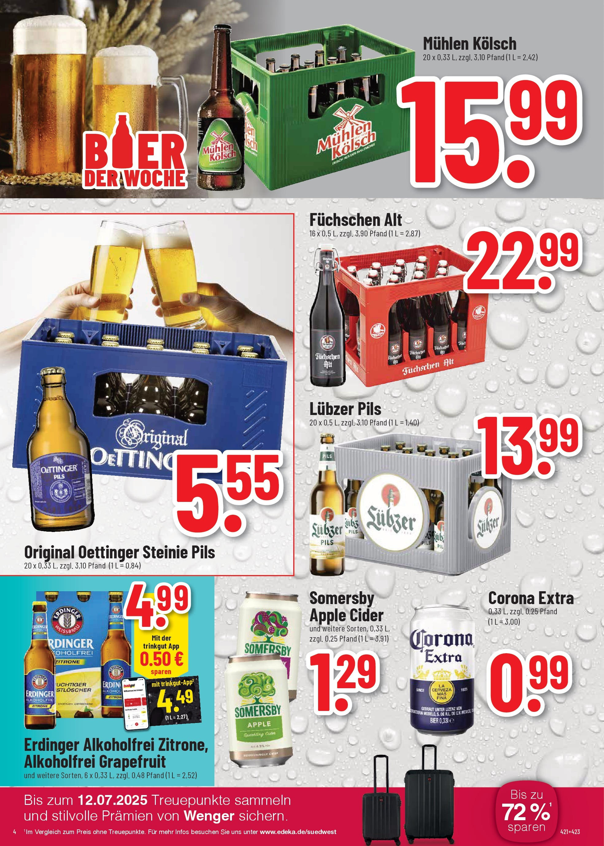 Trinkgut prospekt Wittlich	 (ab 22.06.2025) » Angebote online | Seite: 4 | Produkte: Erdinger, Oettinger, Grapefruit, Zitrone
