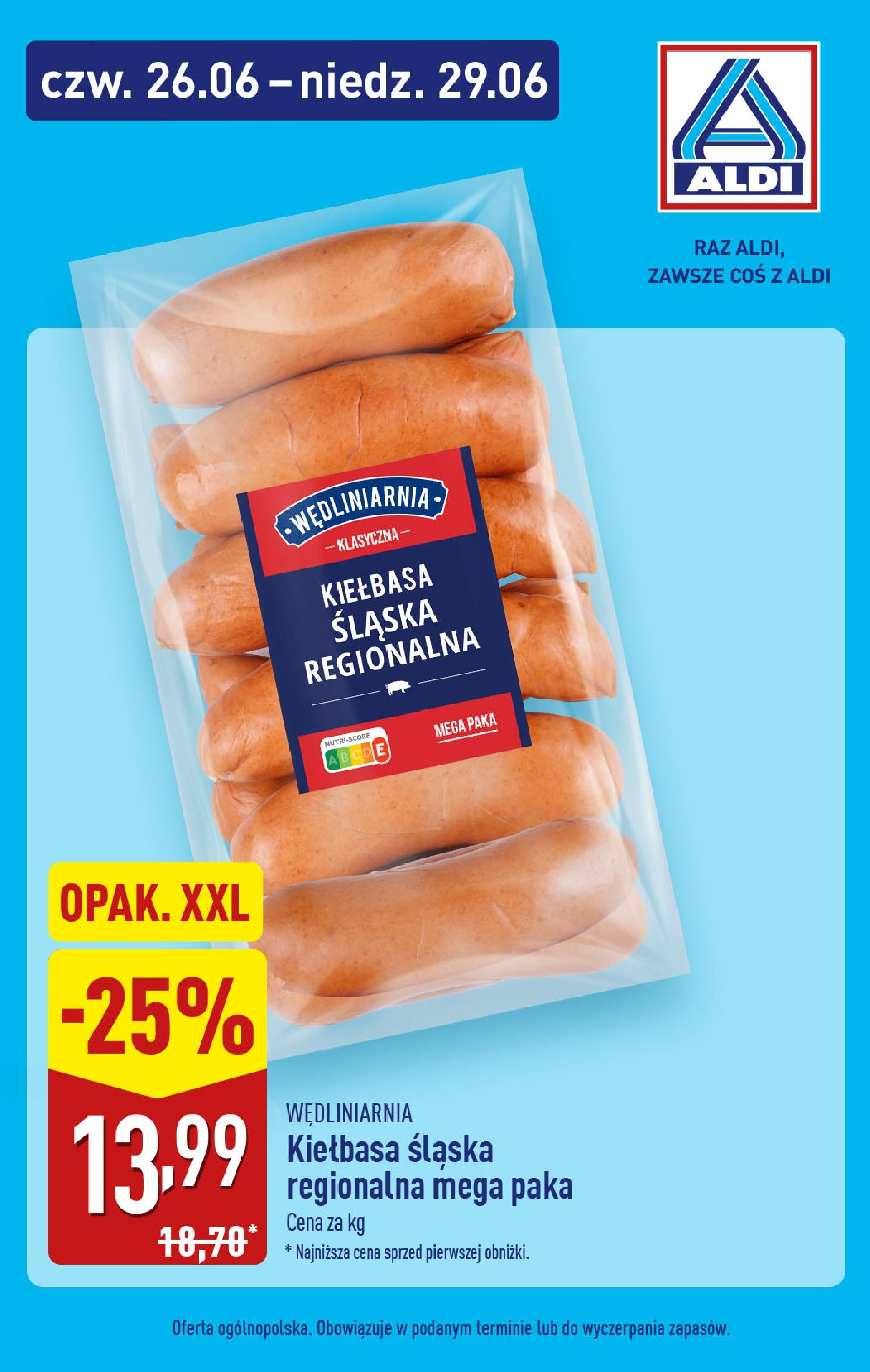 Aldi Gazetka - Promocja weekend od 26.06.2025 - Ulotka PDF, promocje | Strona: 2 | Produkty: Kiełbasa, Kiełbasa śląska