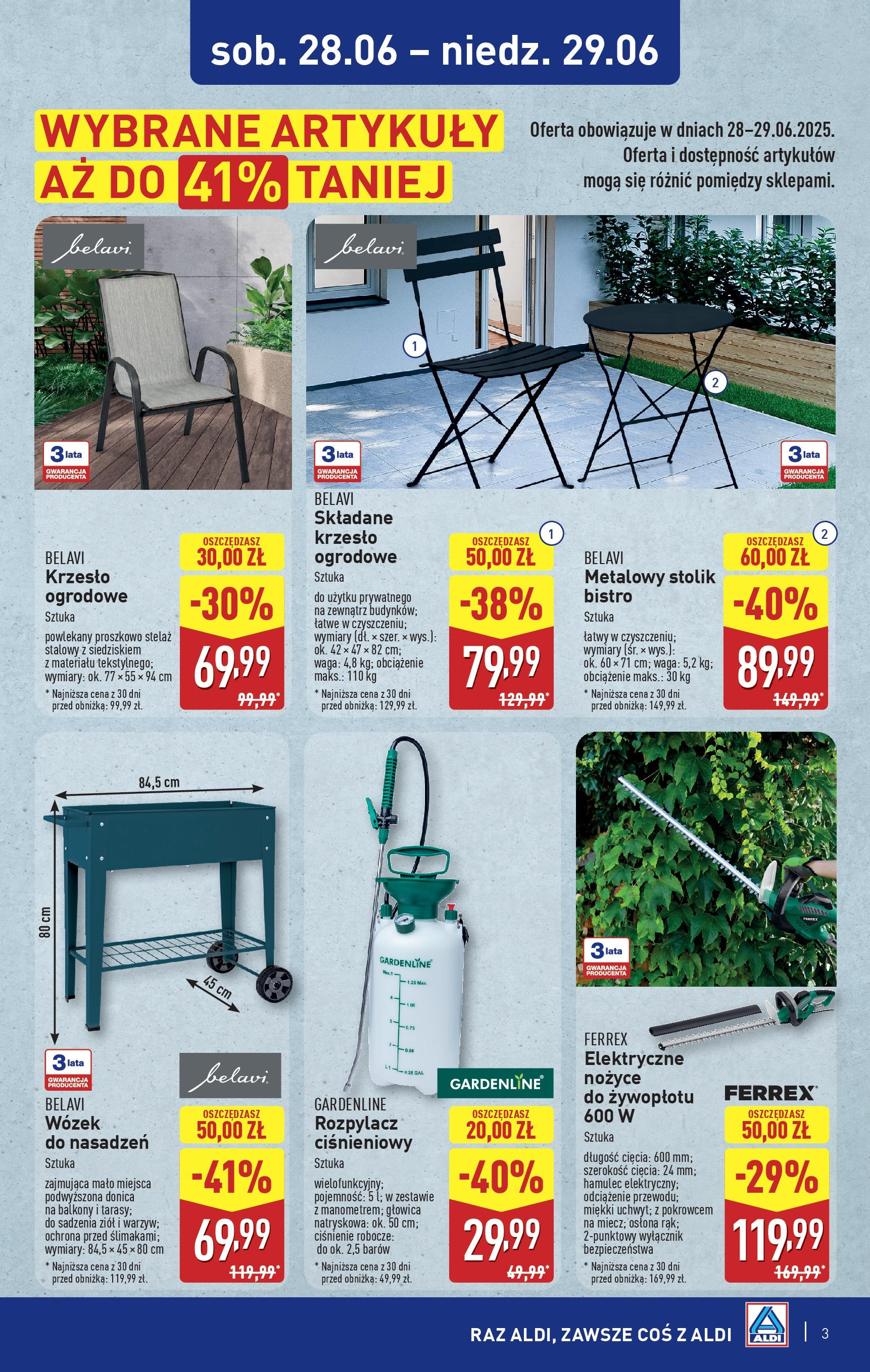 Aldi Gazetka - Promocja non food od 28.06.2025 - Ulotka PDF, promocje | Strona: 3 | Produkty: Waga, Krzesło, Krzesło ogrodowe, Nożyce do żywopłotu