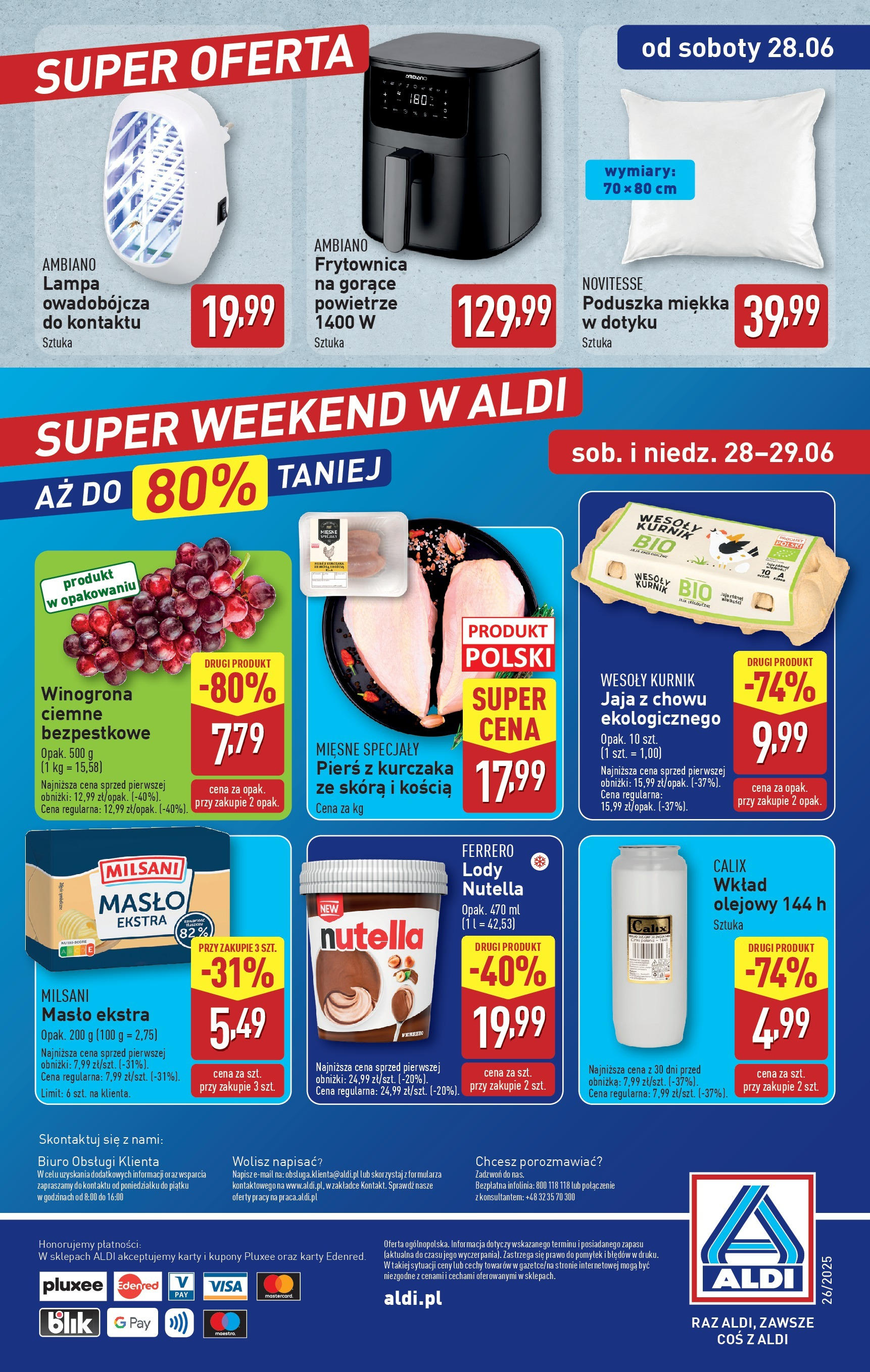Aldi Gazetka - Promocja non food od 28.06.2025 - Ulotka PDF, promocje | Strona: 8 | Produkty: Pierś z kurczaka, Poduszka, Lampa, Lody