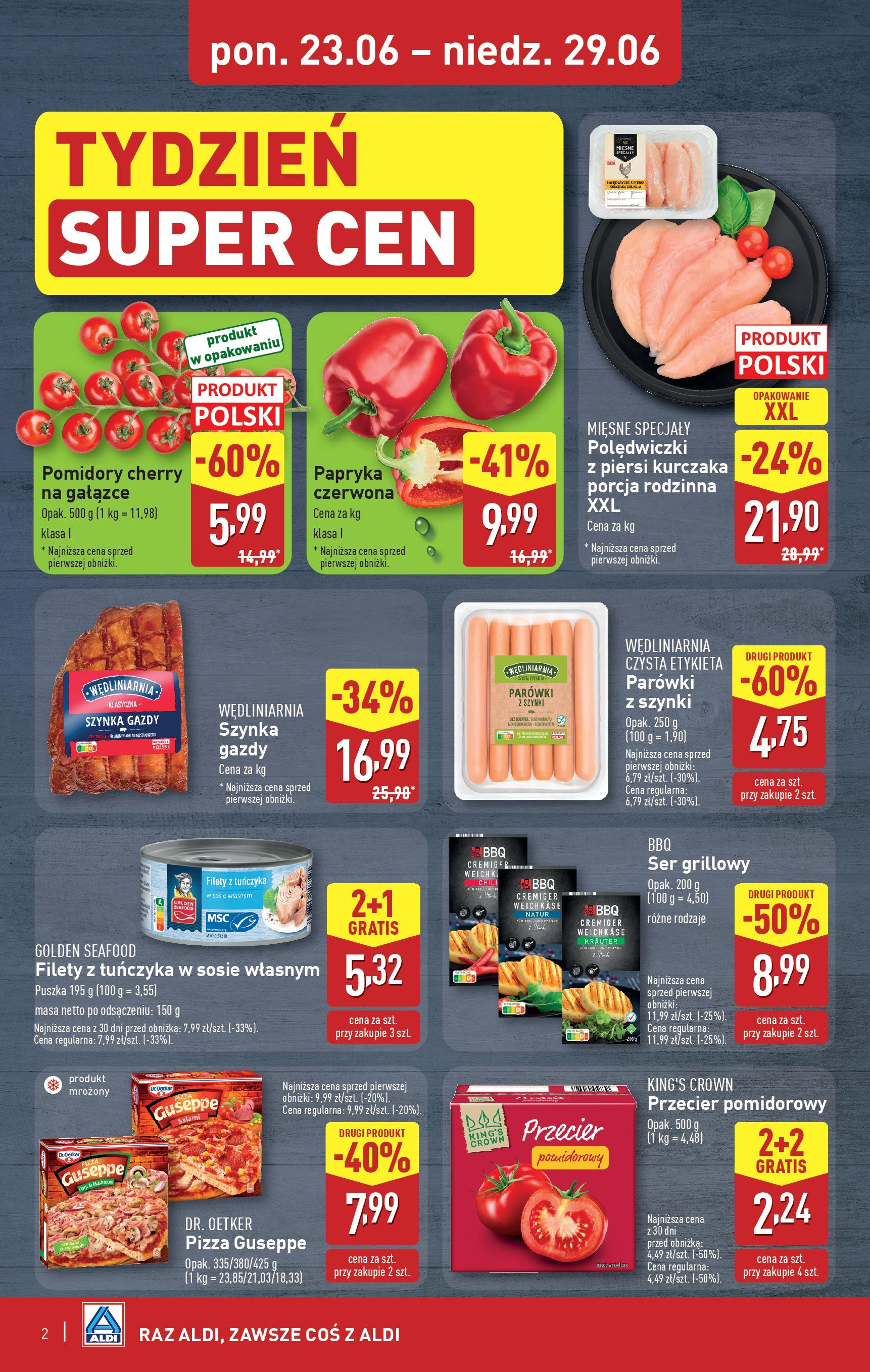 Aldi Gazetka - Okazje na weekend od 26.06.2025 - Ulotka PDF, promocje | Strona: 2 | Produkty: Piersi, Parówki z szynki, Szynka, Ser