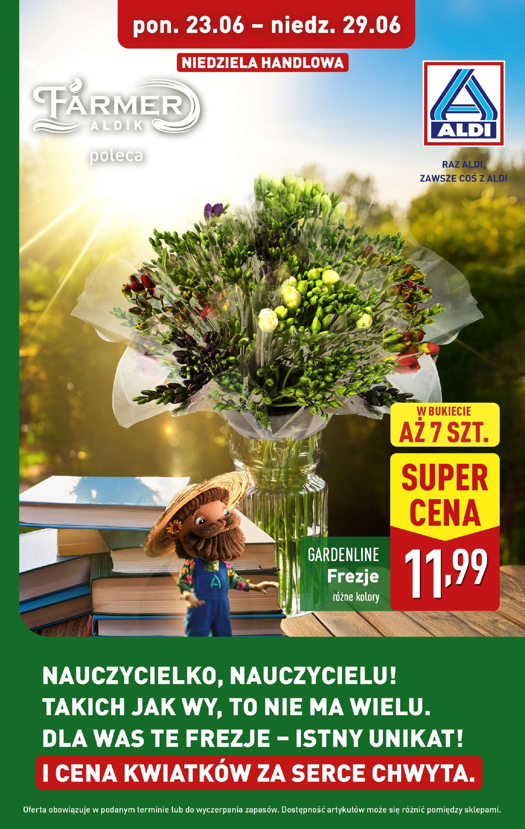 Aldi Promocja frezje od 23.06.2025 - Nowa Gazetka - Numer strony 1