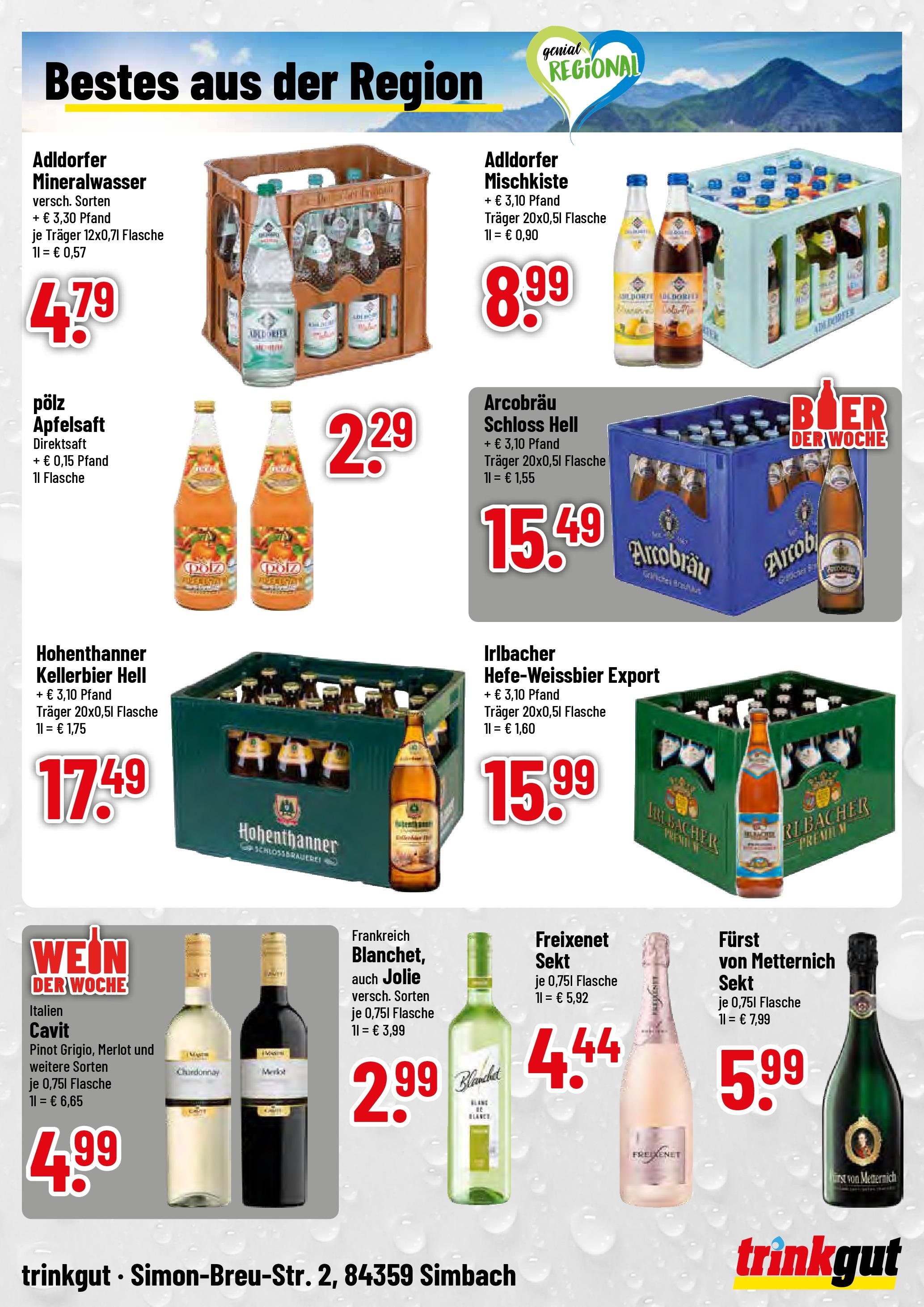 Trinkgut prospekt Simbach/Inn	 (ab 22.06.2025) » Angebote online | Seite: 4 | Produkte: Freixenet, Sekt, Merlot, Apfelsaft