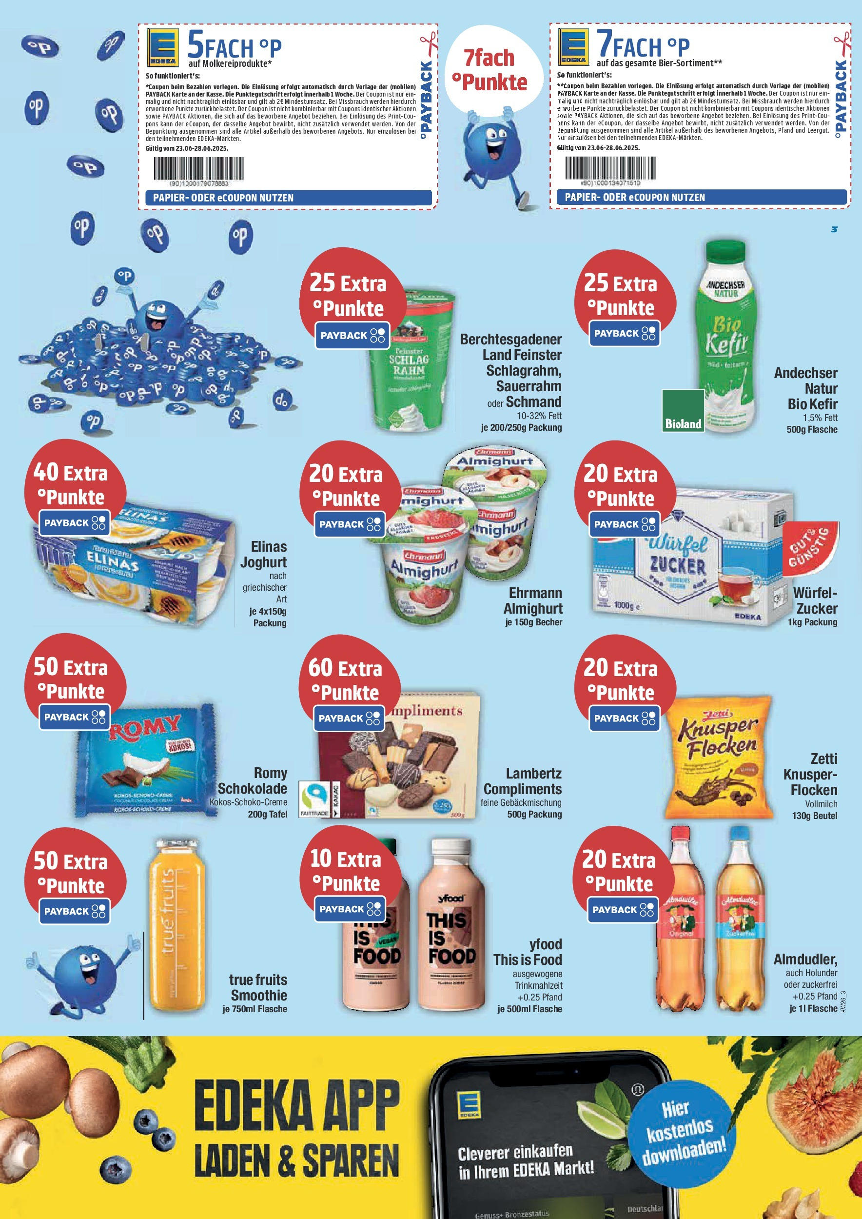 Edeka prospekt Bad Reichenhall	 (ab 22.06.2025) » Angebote Online | Seite: 3 | Produkte: Ehrmann almighurt, YFood, Zucker, Sauerrahm