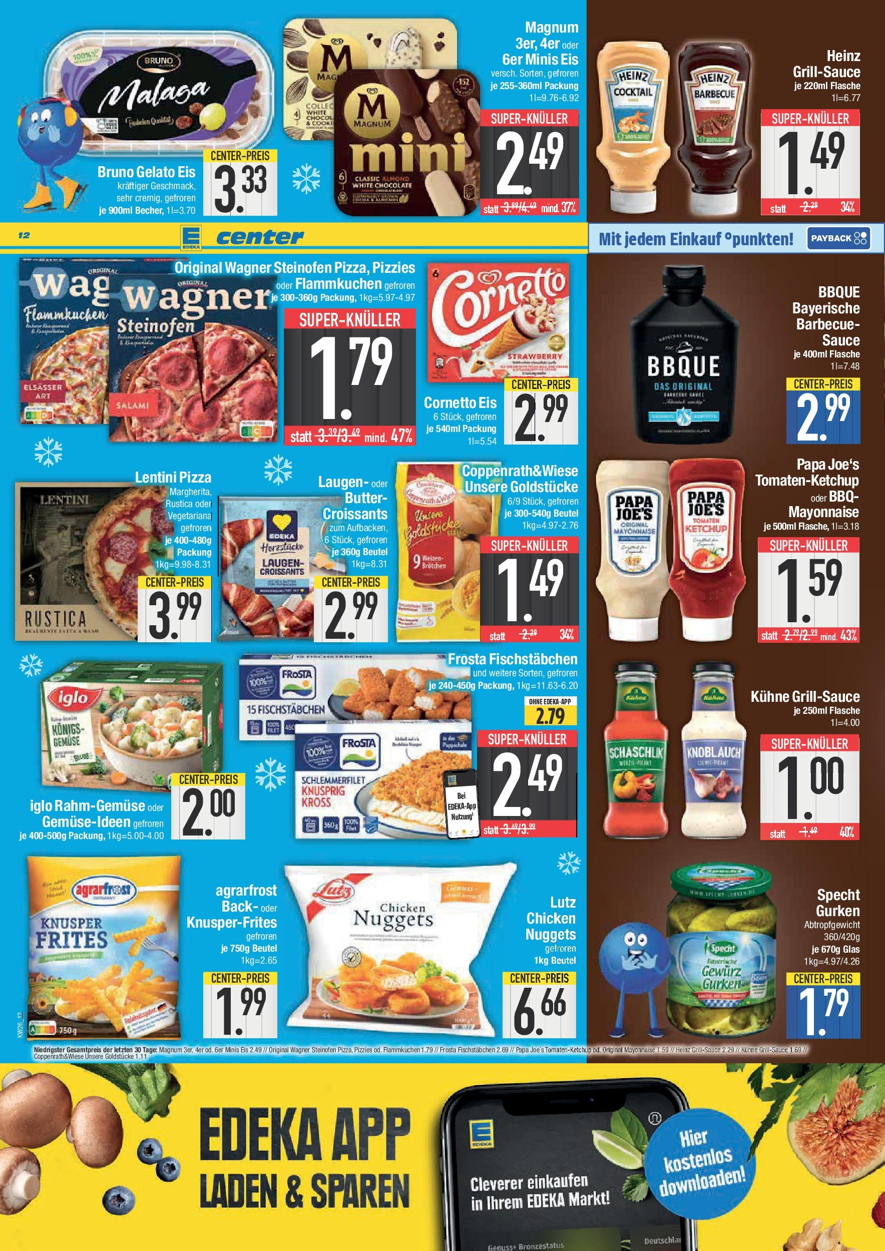 Edeka prospekt Bad Reichenhall	 (ab 22.06.2025) » Angebote Online | Seite: 12 | Produkte: Knoblauch, Pizza, Ketchup, Eis