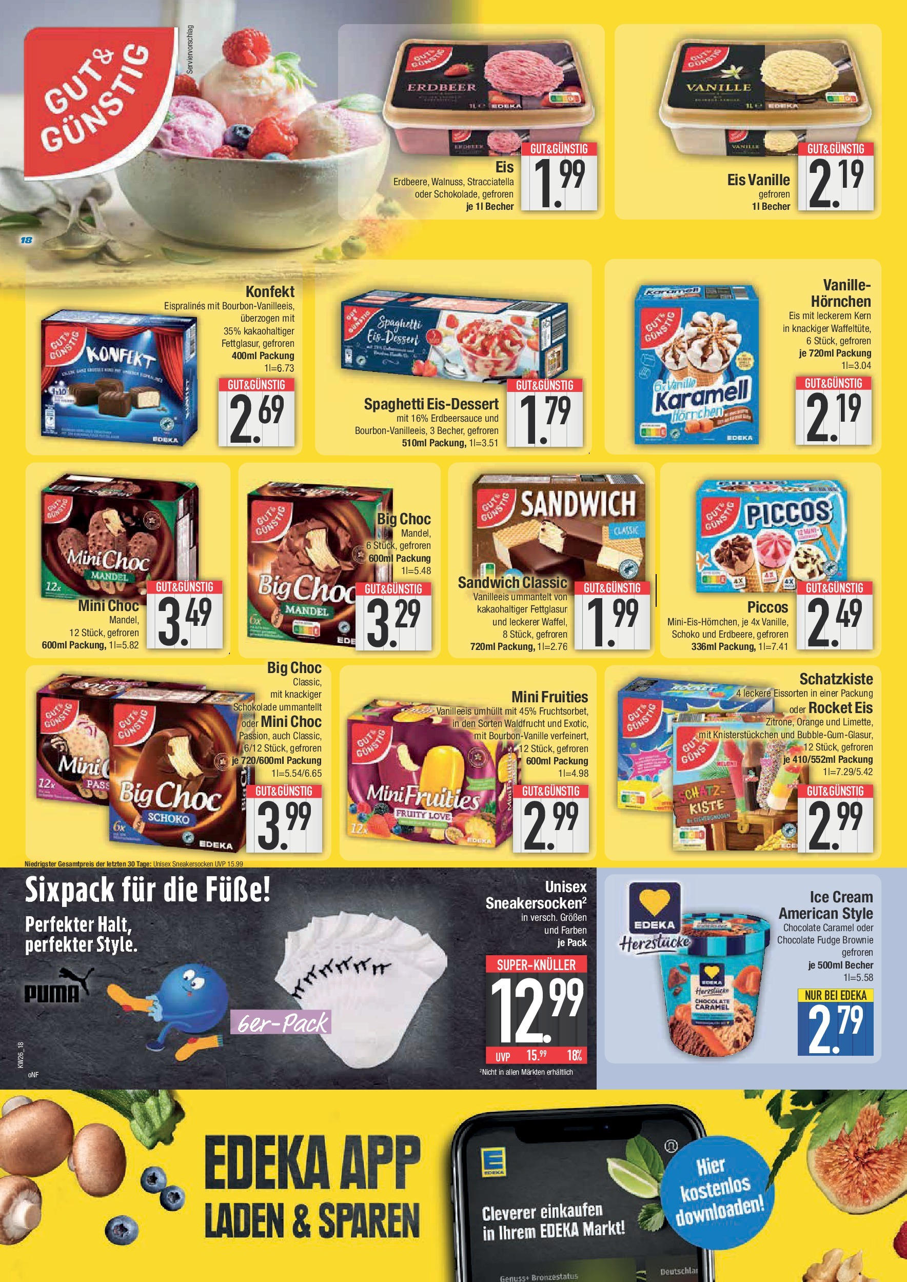 Edeka prospekt Ingolstadt	 (ab 22.06.2025) » Angebote Online | Seite: 18 | Produkte: Schokolade, Eis
