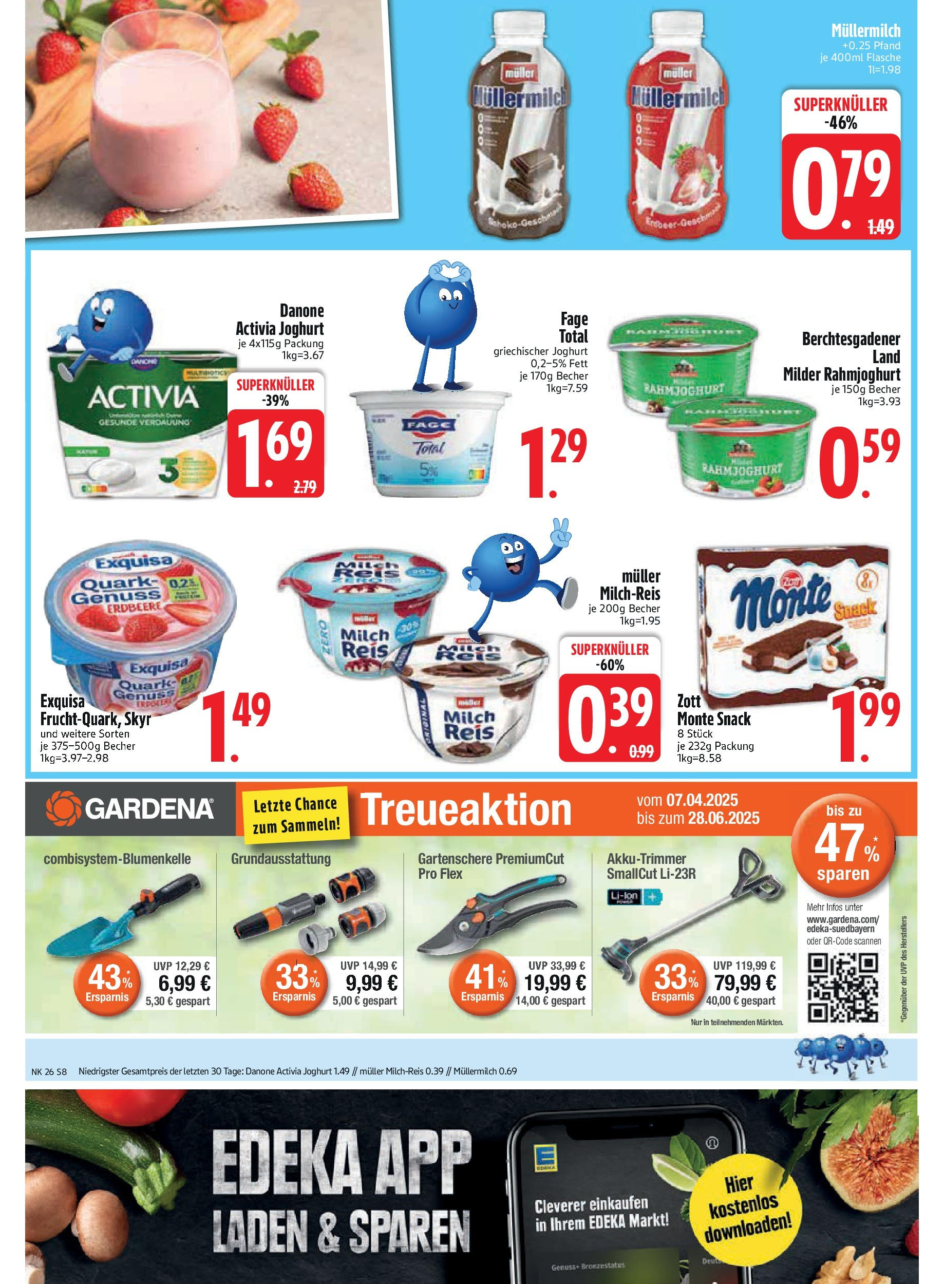 Edeka prospekt Trostberg	 (ab 22.06.2025) » Angebote Online | Seite: 8 | Produkte: Activia, Joghurt, Skyr, Reis
