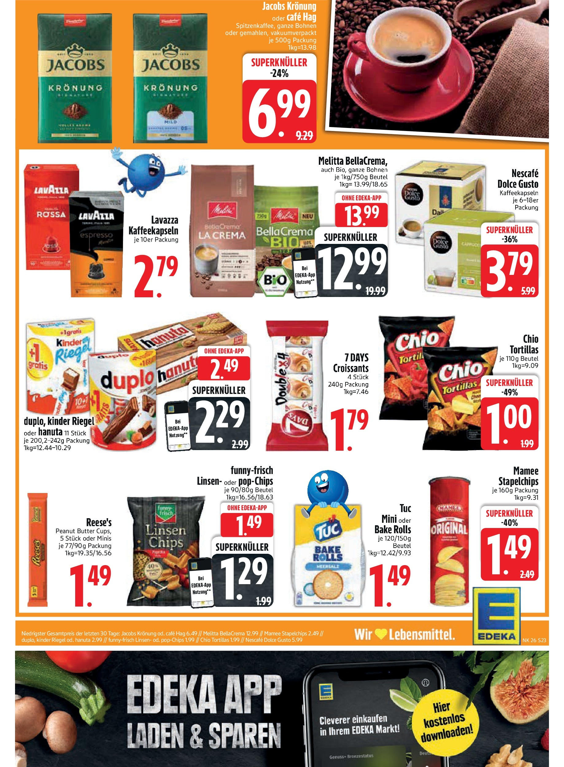 Edeka prospekt Trostberg	 (ab 22.06.2025) » Angebote Online | Seite: 23 | Produkte: Melitta, Nescafe, Chips, Dolce gusto