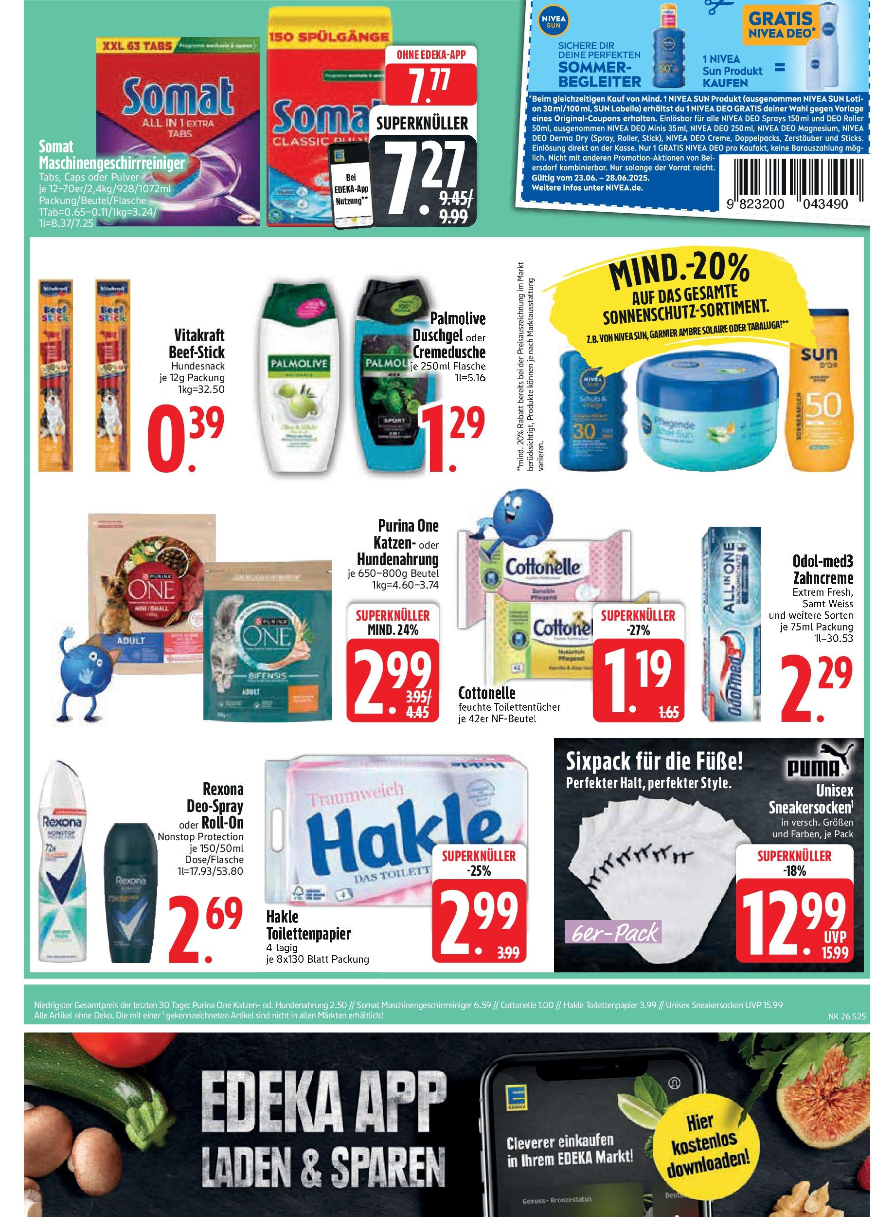 Edeka prospekt Trostberg	 (ab 22.06.2025) » Angebote Online | Seite: 25 | Produkte: Purina one, Duschgel, Shower Gel, Toilettenpapier