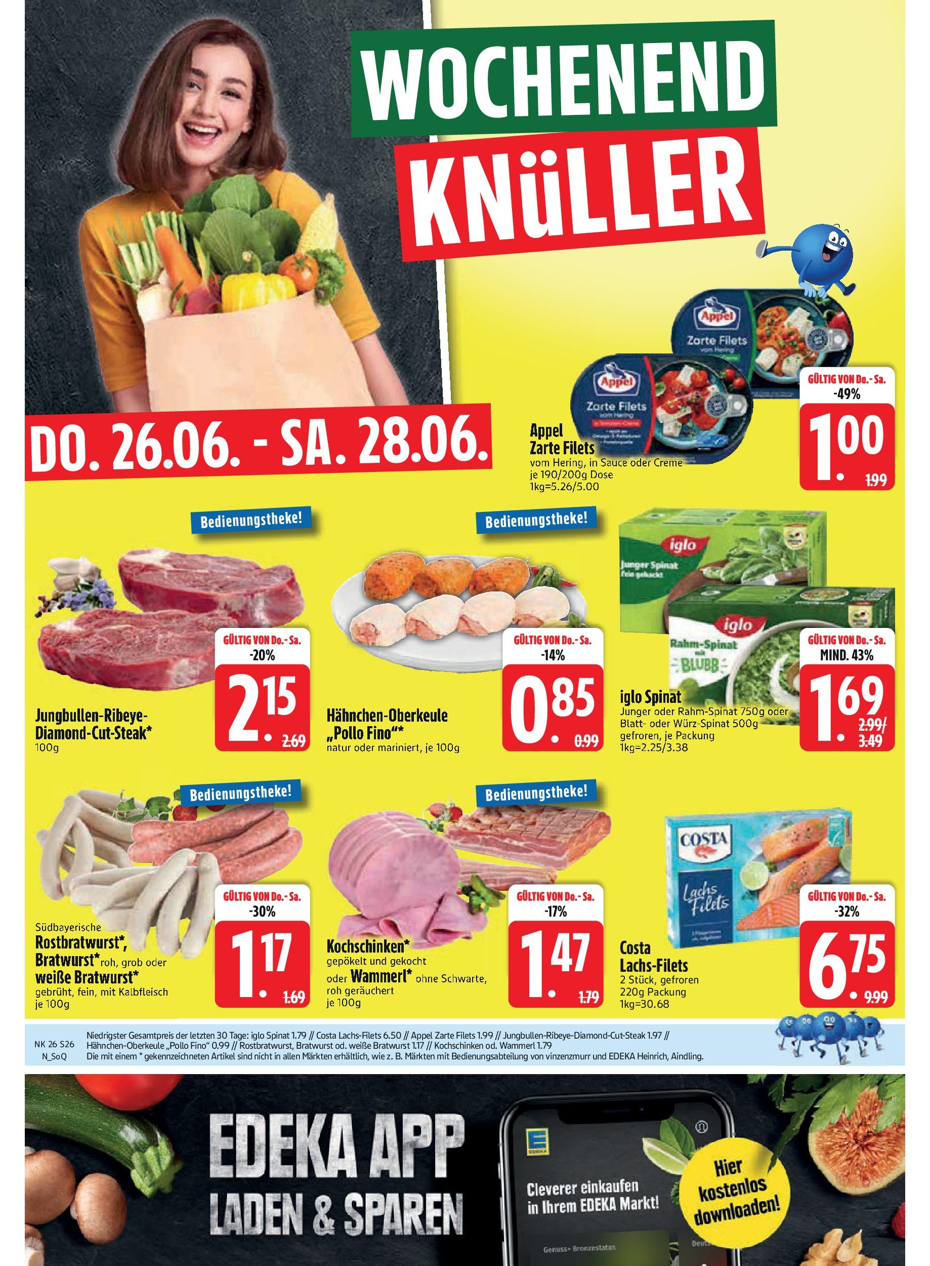 Edeka prospekt Trostberg	 (ab 22.06.2025) » Angebote Online | Seite: 26 | Produkte: Iglo, Bratwurst, Creme, Lachs