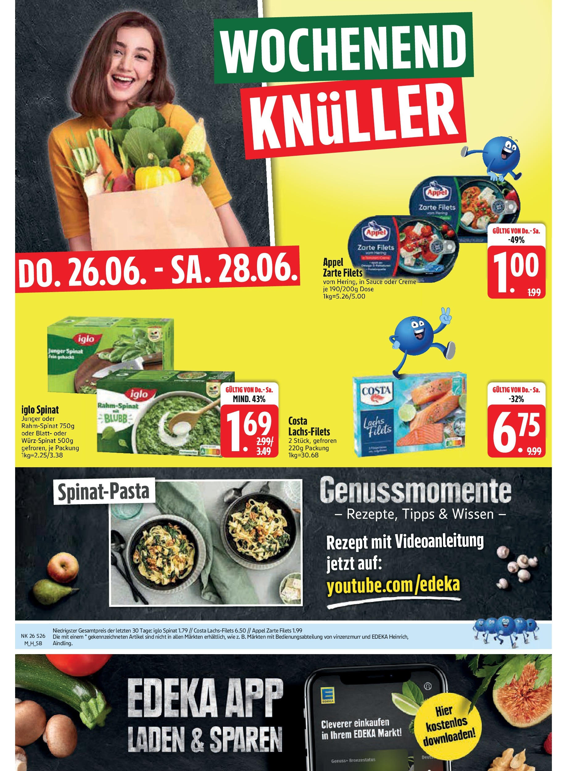 Edeka prospekt Murnau	 (ab 23.06.2025) » Angebote Online | Seite: 26 | Produkte: Iglo, Creme, Lachs