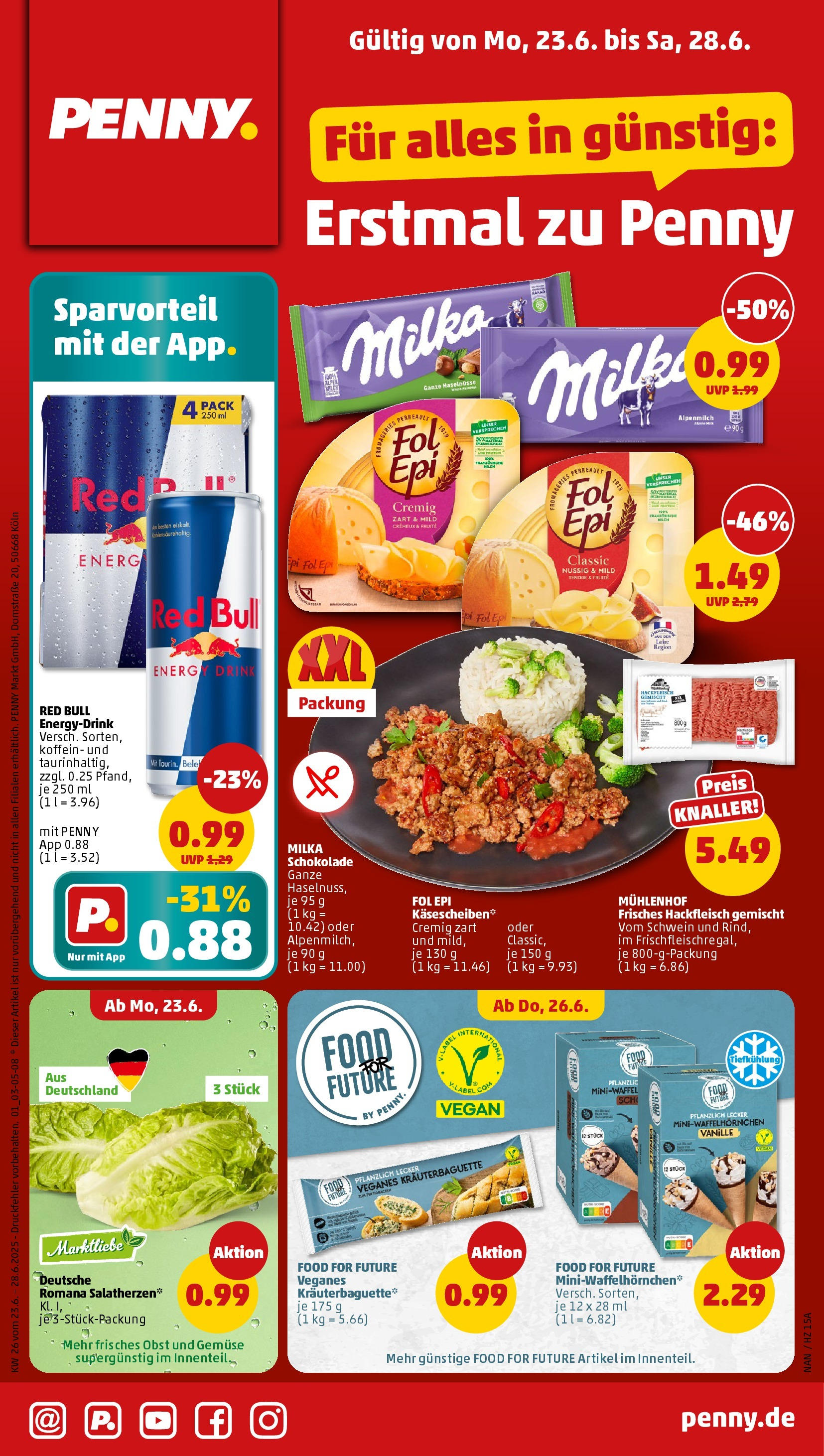 Penny Prospekt ab 22.06.2025 » Angebote Online | Seite: 1 | Produkte: Energy, Schokolade, Milka schokolade, Obst