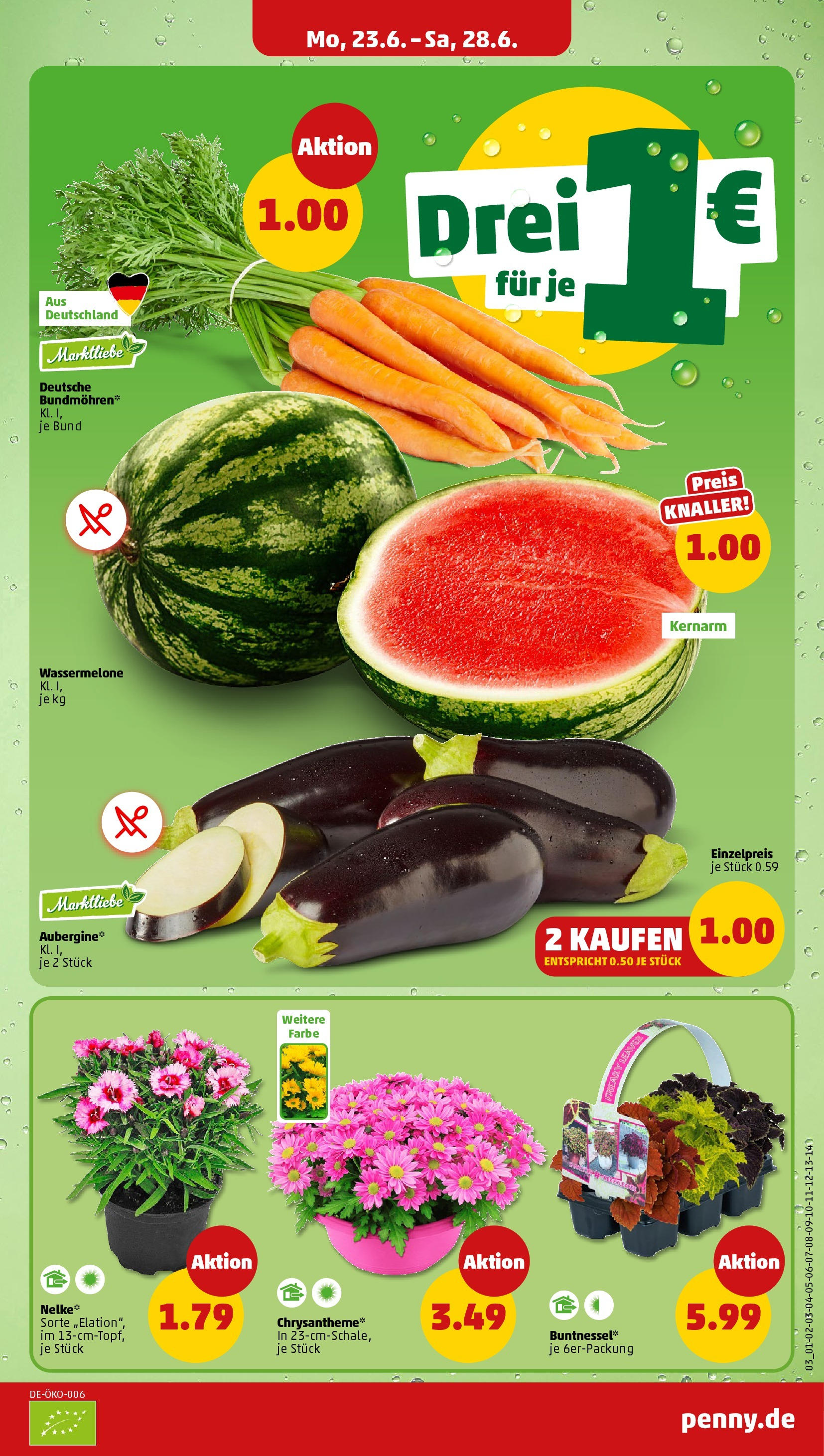 Penny Prospekt ab 22.06.2025 » Angebote Online | Seite: 3 | Produkte: Aubergine, Wassermelone
