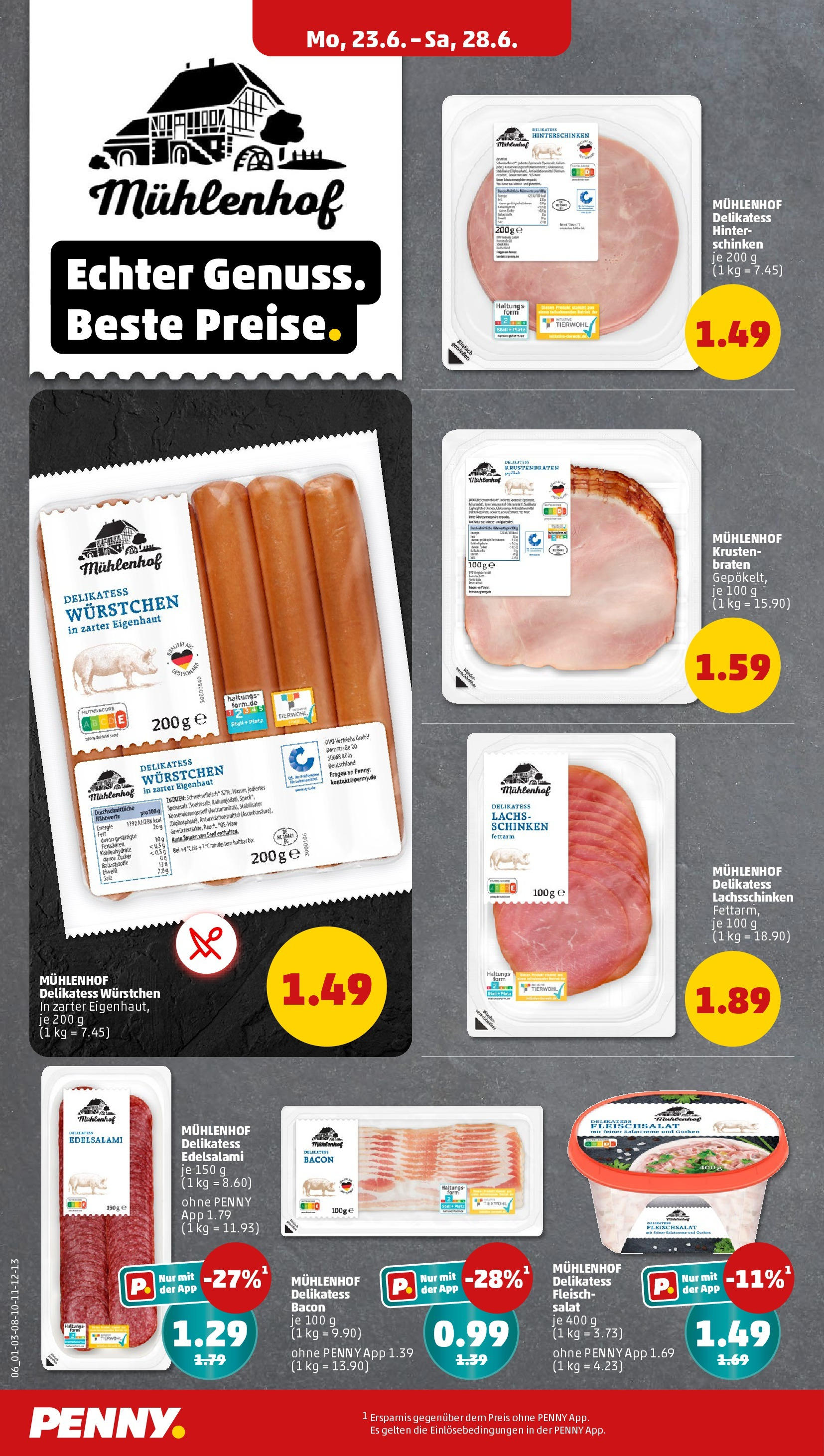 Penny Prospekt ab 22.06.2025 » Angebote Online | Seite: 6 | Produkte: Zucker, Fleisch, Gurken, Salat