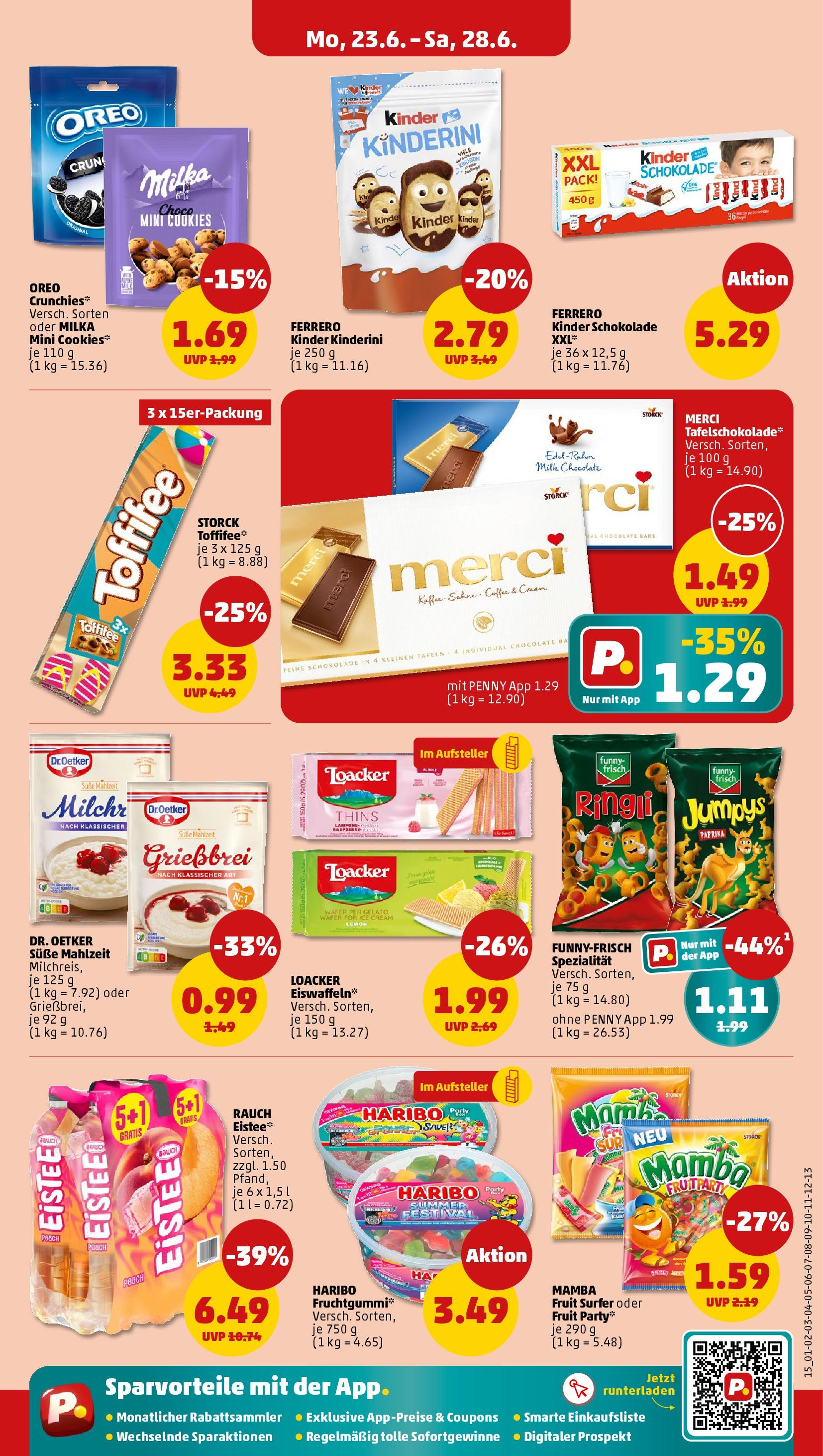 Penny Prospekt ab 22.06.2025 » Angebote Online | Seite: 15 | Produkte: Merci, Milka, Toffifee, Chips